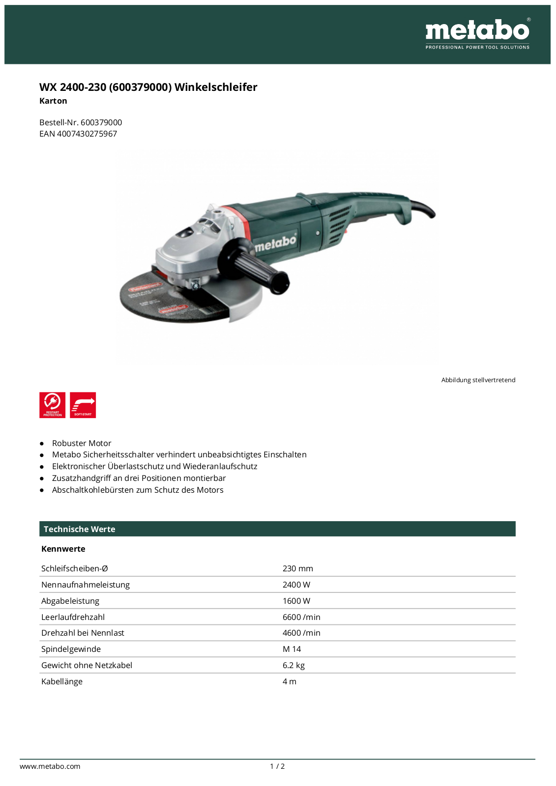 Metabo WX 2400-230 User Manual