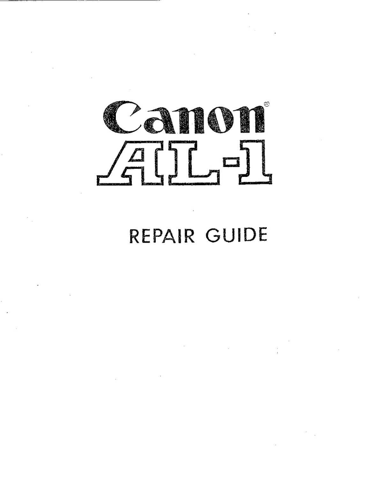 Canon AL-1 AL-1 User Manual