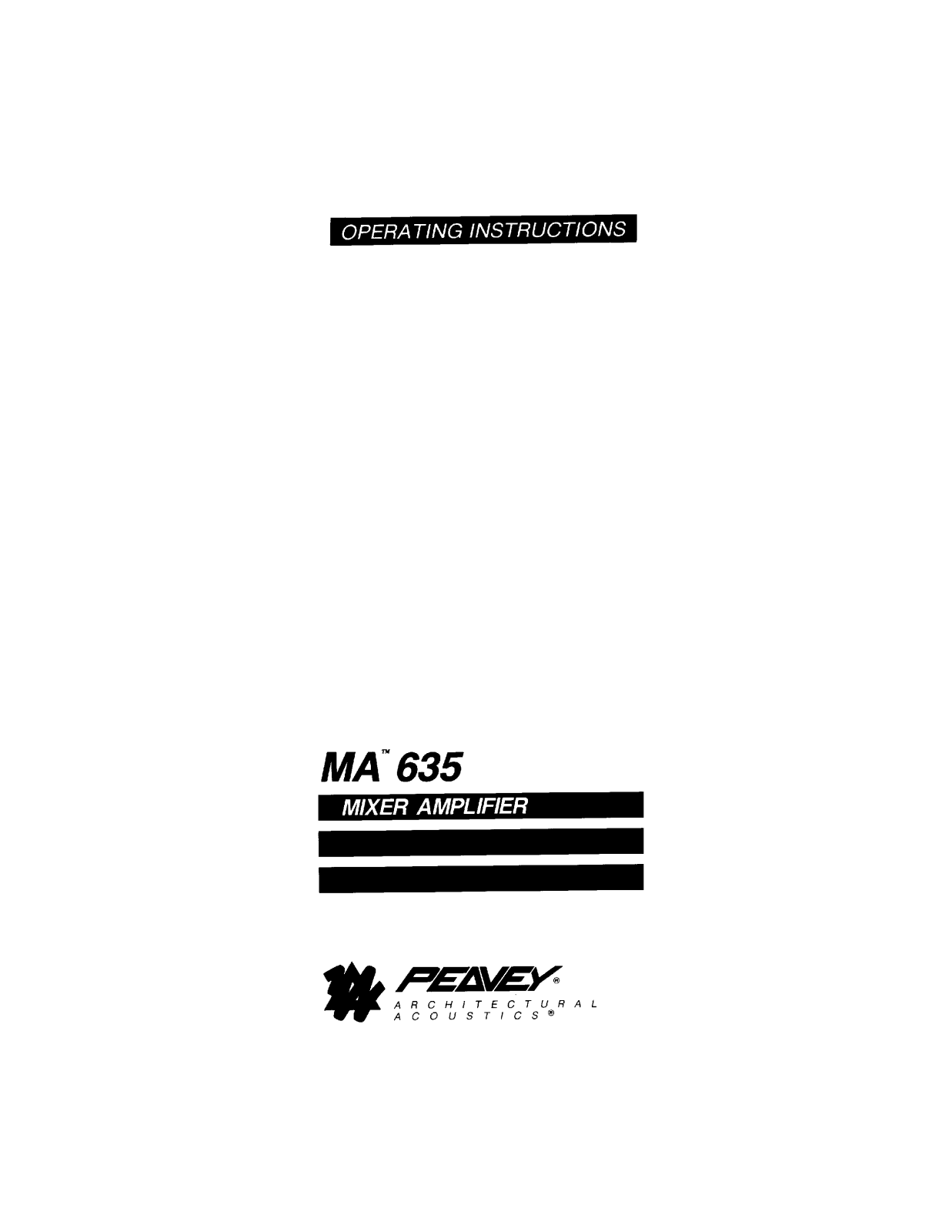 Peavey MA 635 User Manual