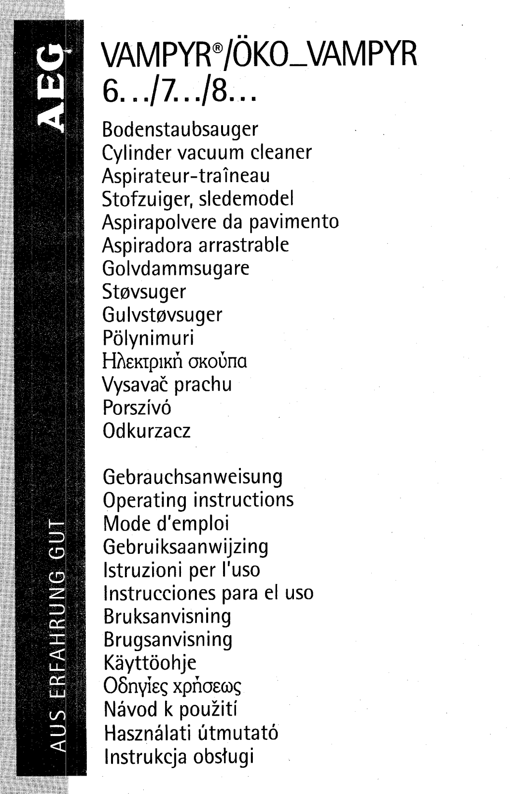 AEG ÖKO-VAMPYR6150BERT, VAMPYR6300TURBO User Manual