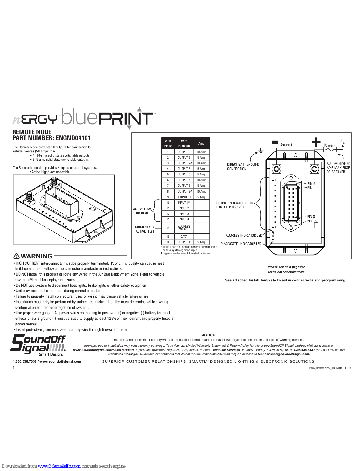 Soundoff Signal nERGY bluePRINT ENGND04101 User Manual