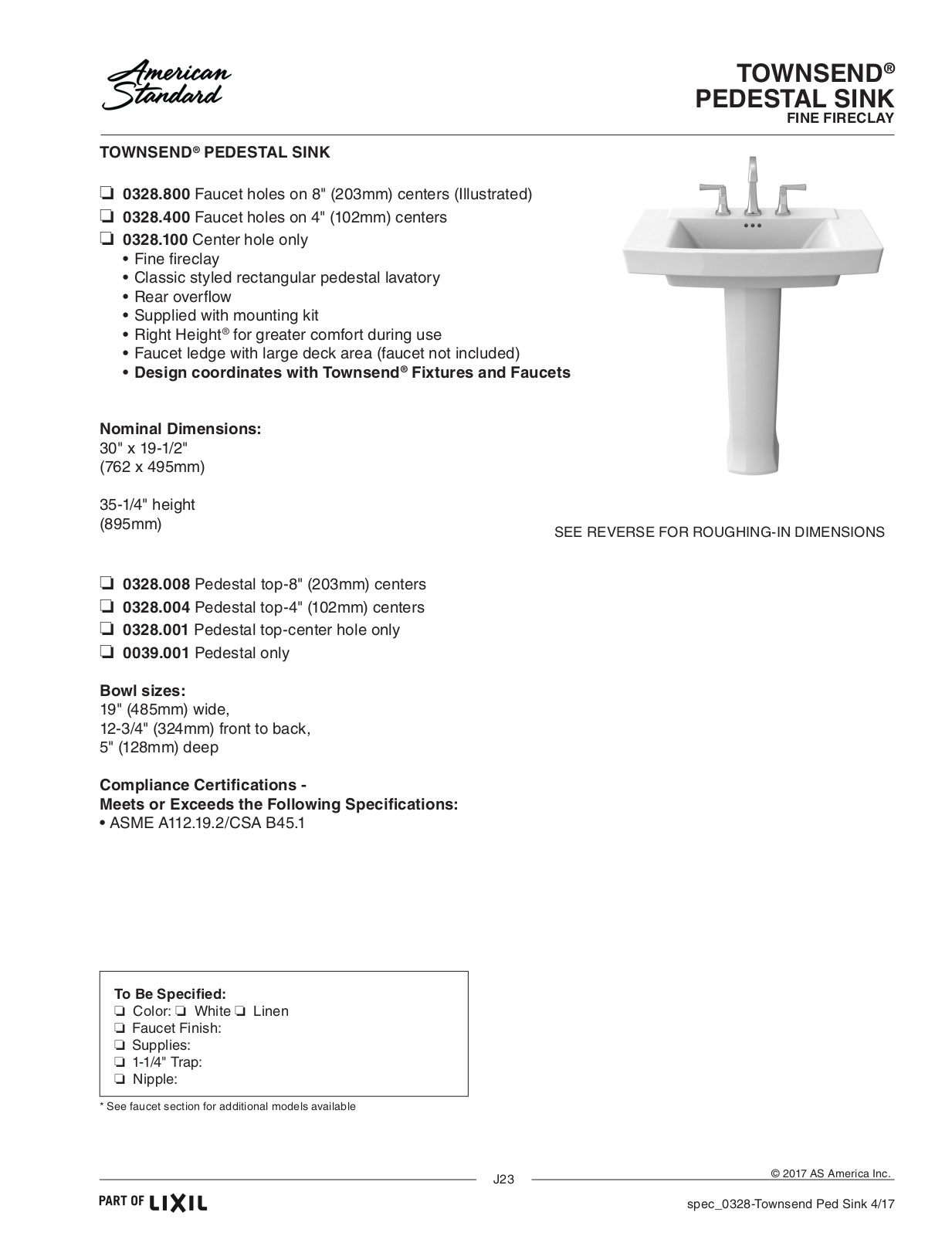 American Standard ASD10422 Specifications - ManualMachine.com