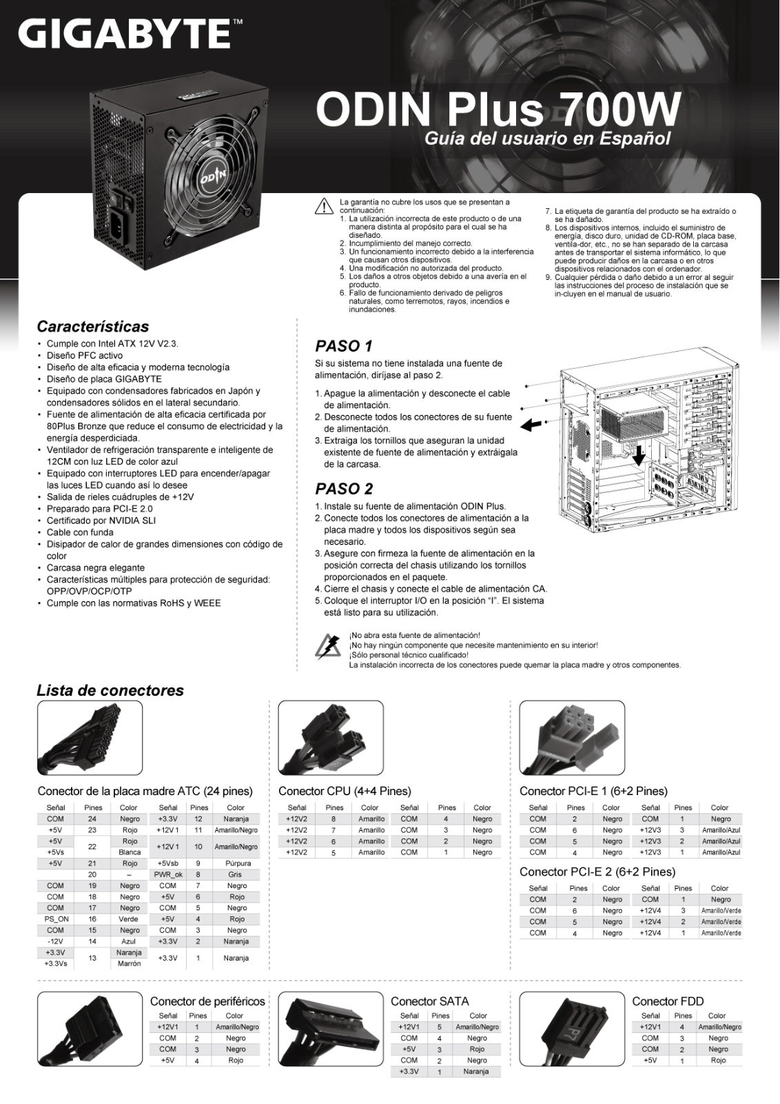 Gigabyte ODIN PLUS 700W User Manual