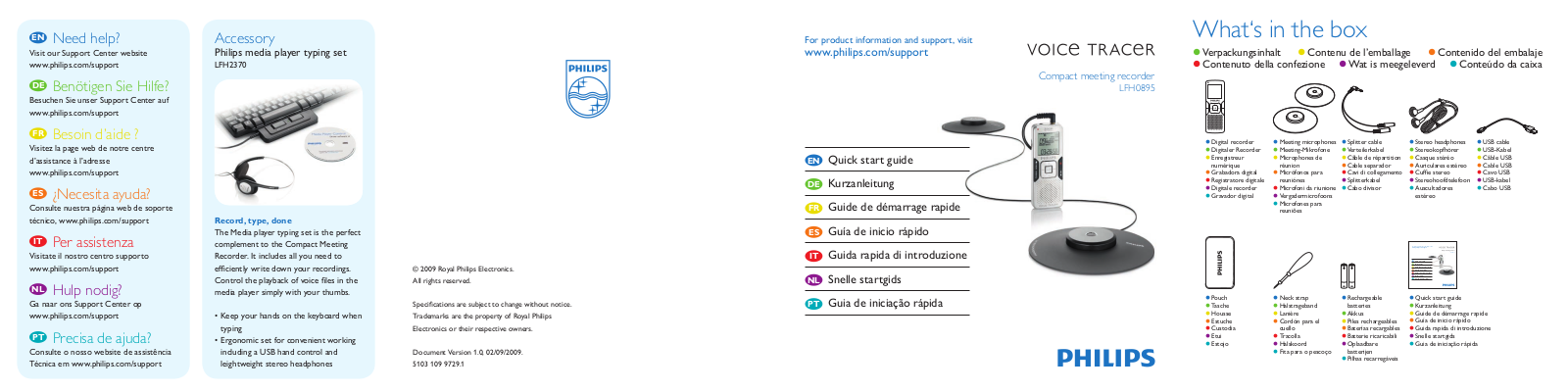 PHILIPS LFH 0895 Guide de démarrage