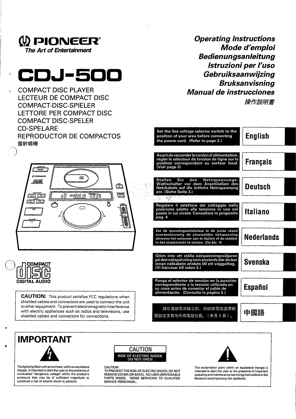 Pioneer CDJ-500 Owner's Manual