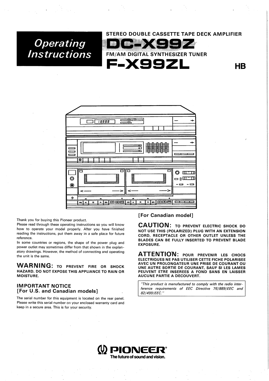 Pioneer DC-X99Z, F-X99ZL Manual