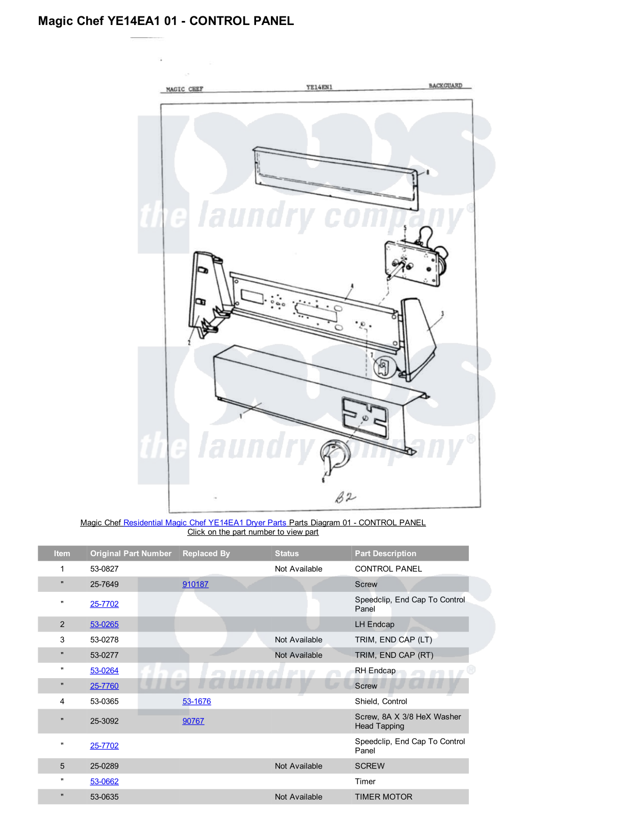 Magic Chef YE14EA1 Parts Diagram