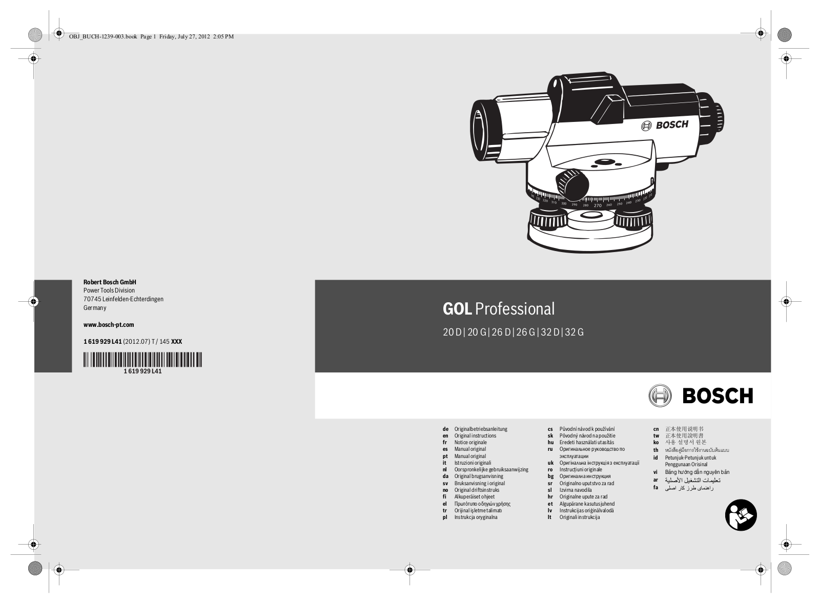 Bosch GOL Professional User manual