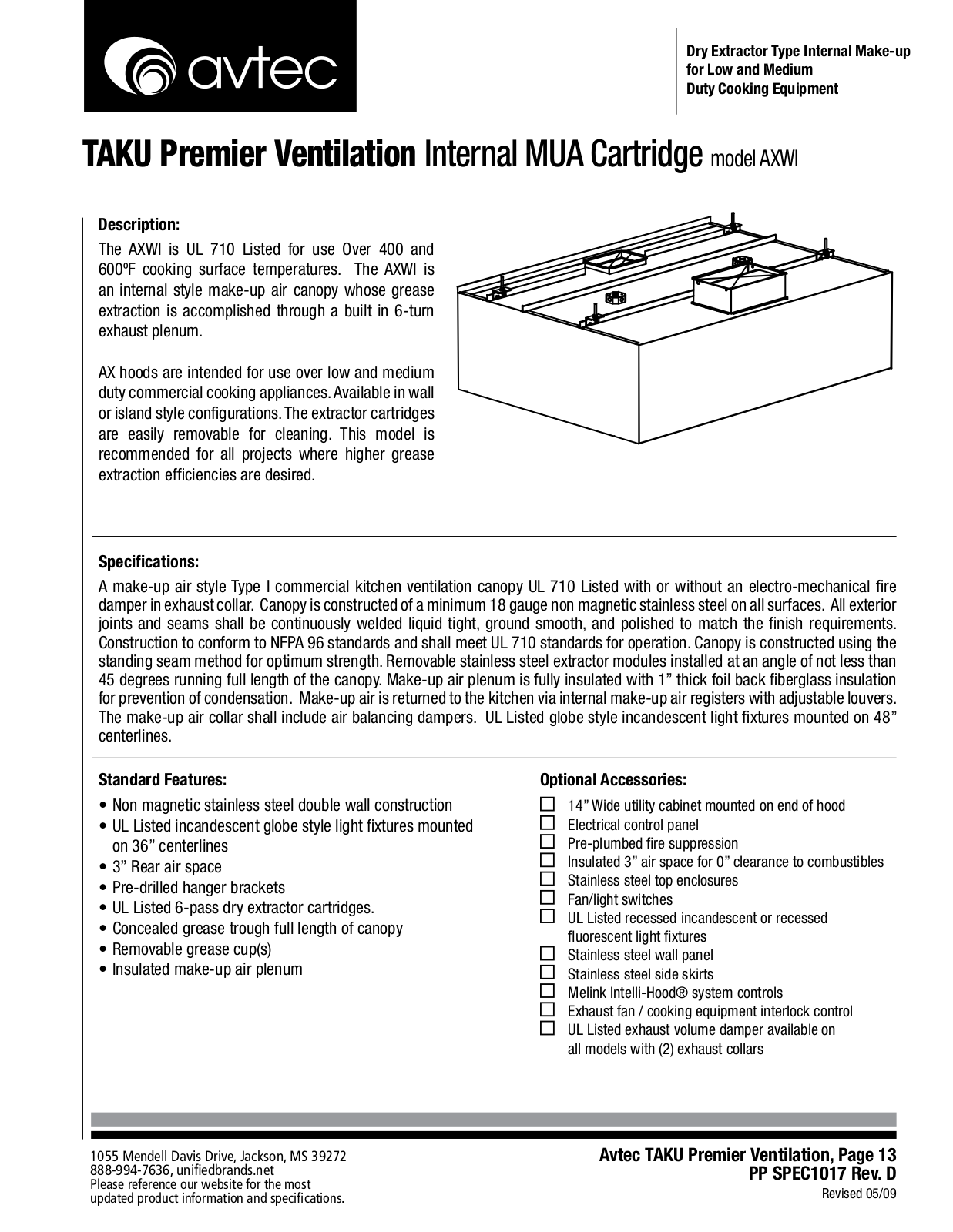 Avtec AXWI User Manual