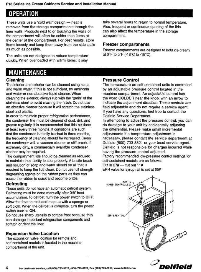Delfield F13 Series Part Manual