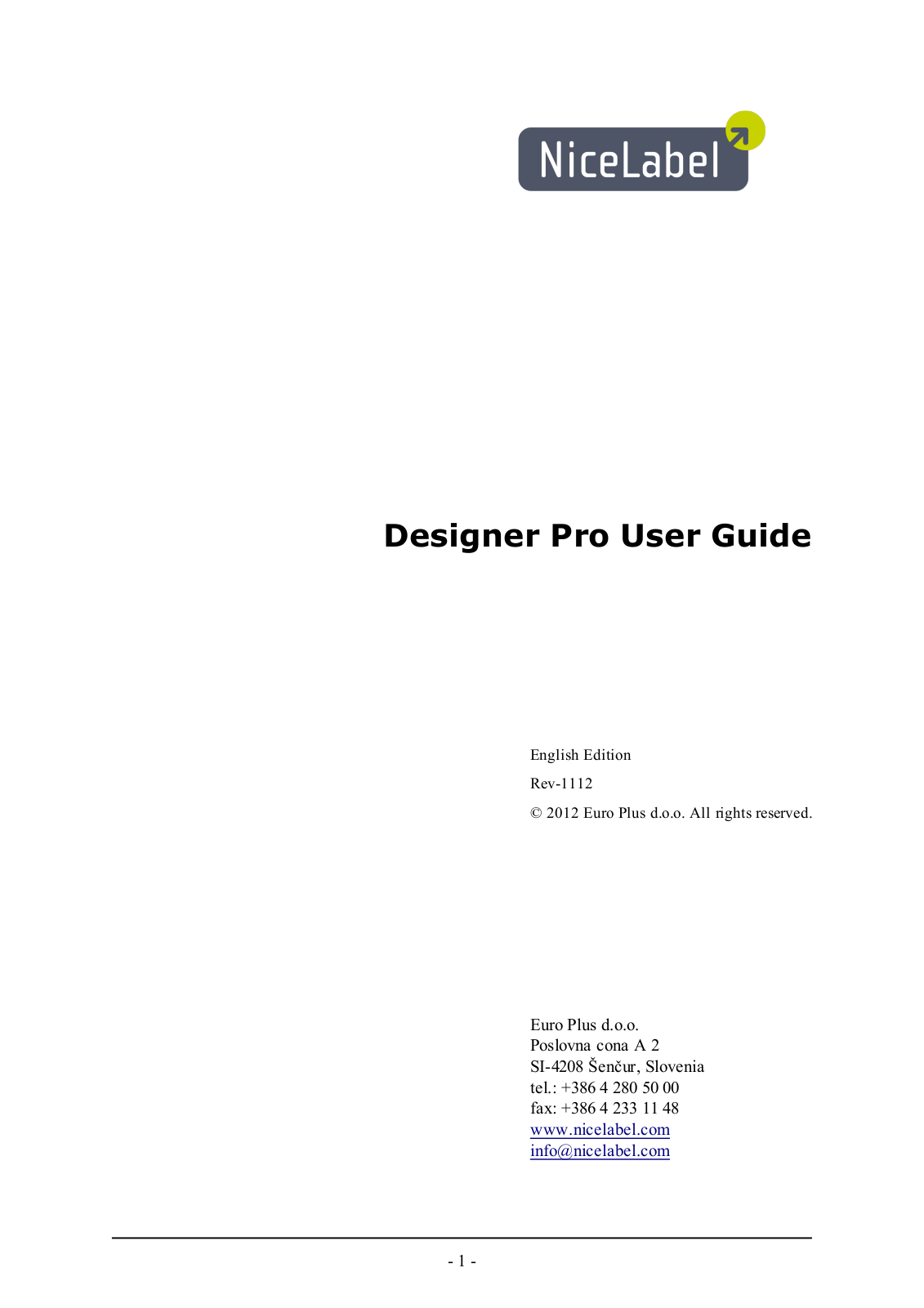 QuickLabel Designer Pro User Manual