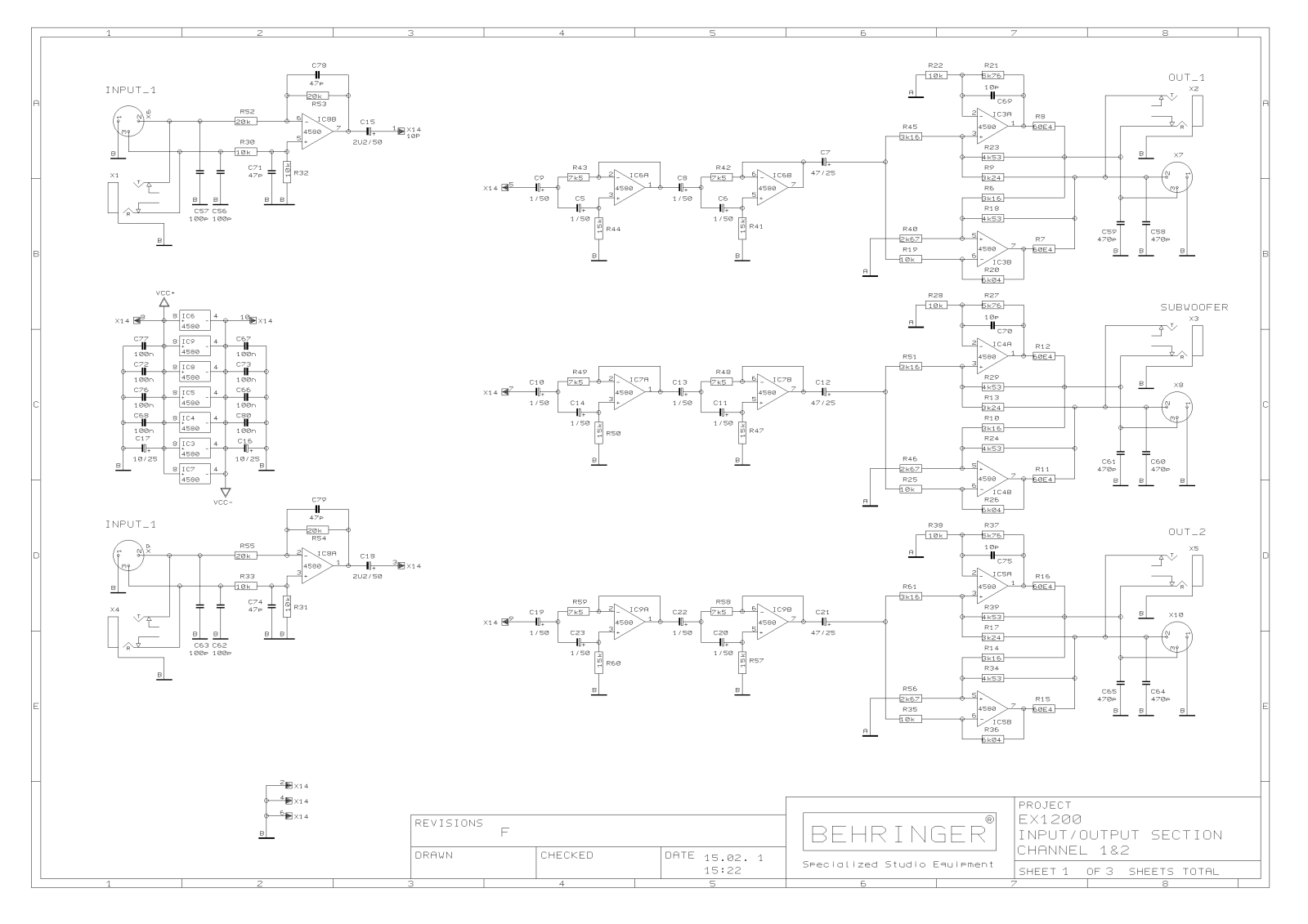 Behringer EX-1200 Schematic