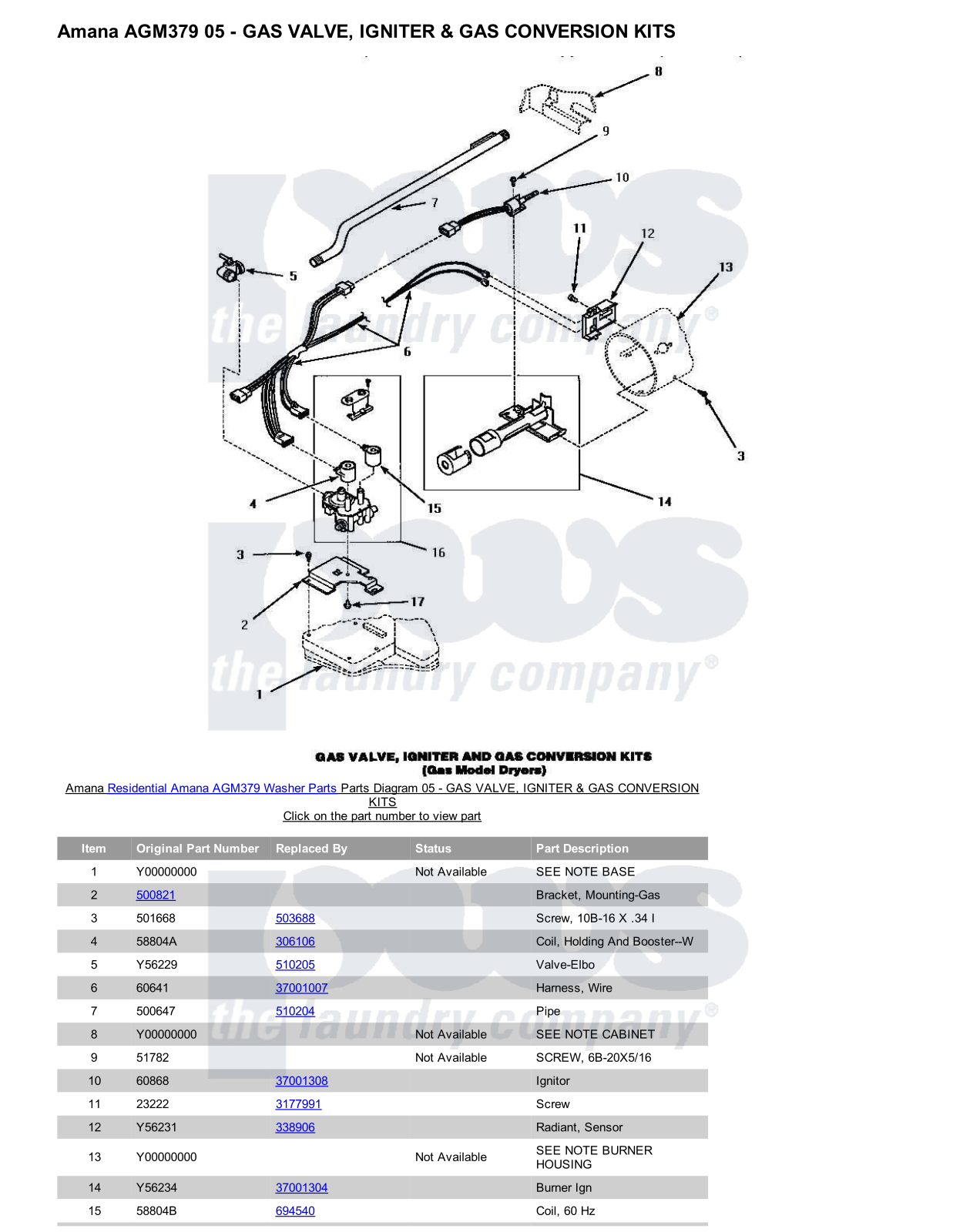 Amana AGM379 Parts Diagram