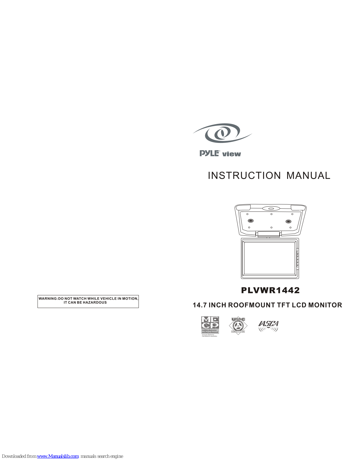 Pyle view PLVWR1442 Instruction Manual