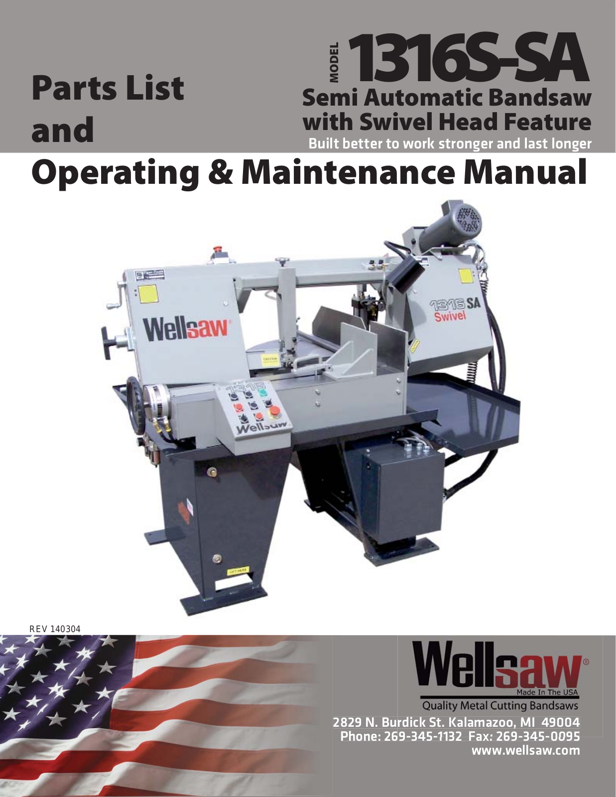 Wellsaw 1316S-SA User Manual