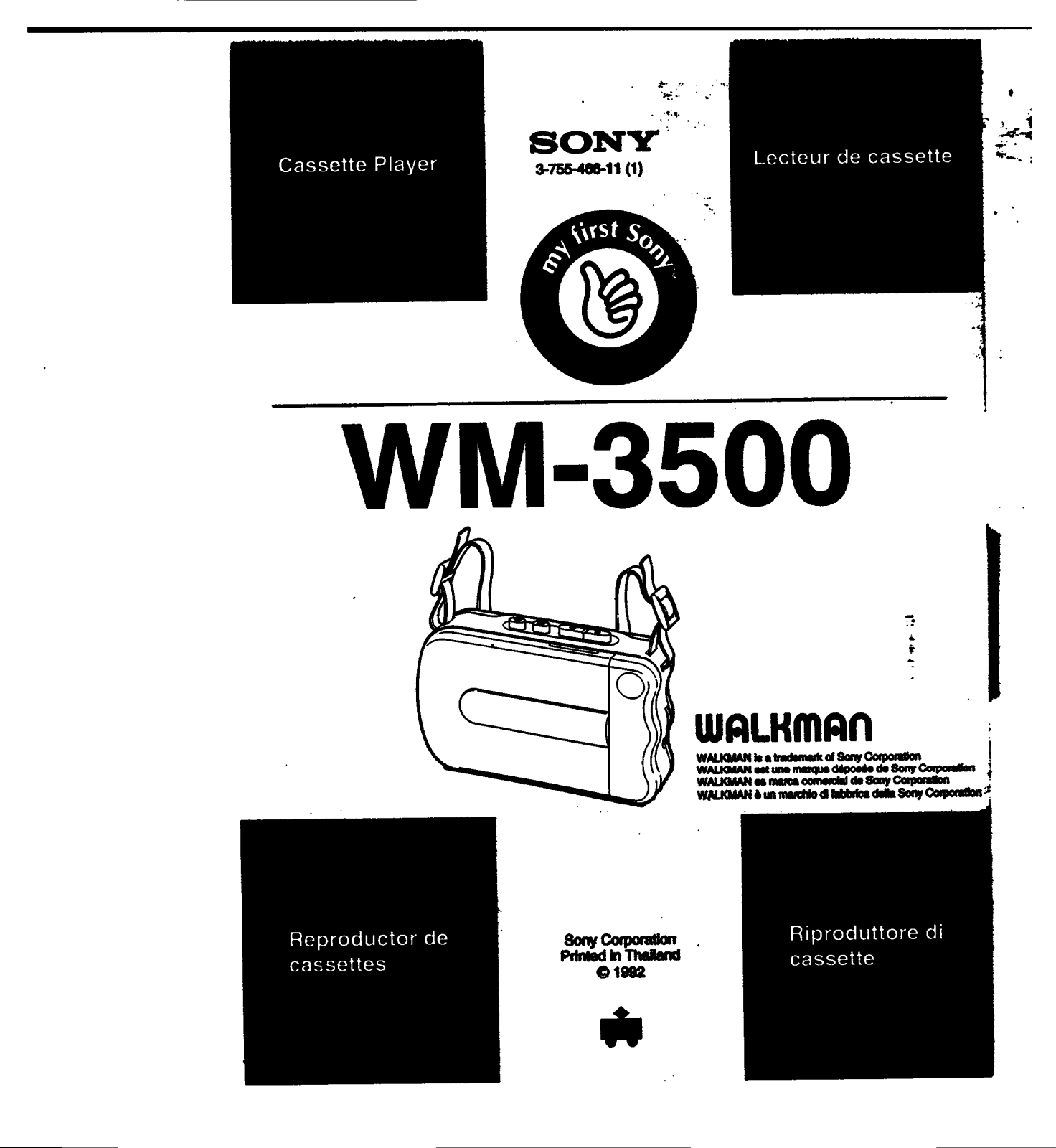 Sony WM-3500 User Manual