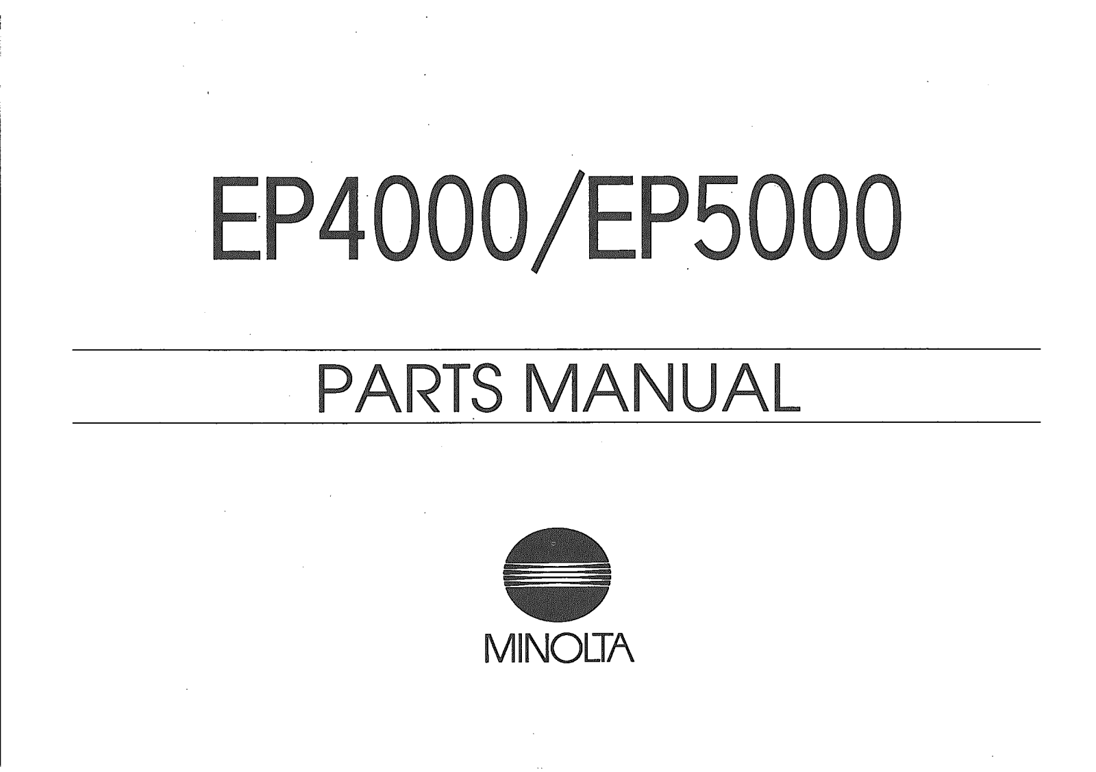 KONICA MINOLTA ep4000, ep5000 PARTS MANUAL