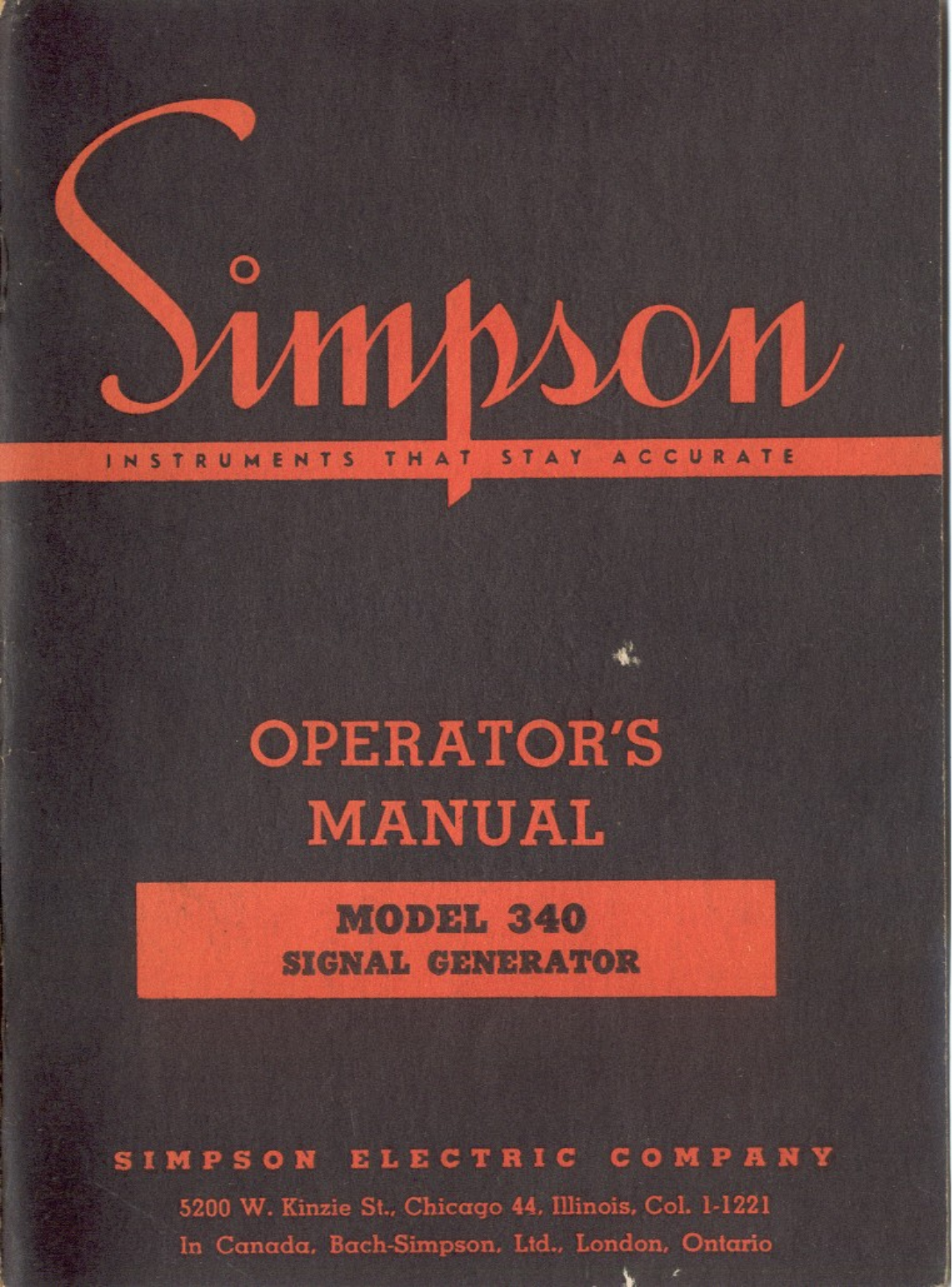 Simpson 340 Service manual