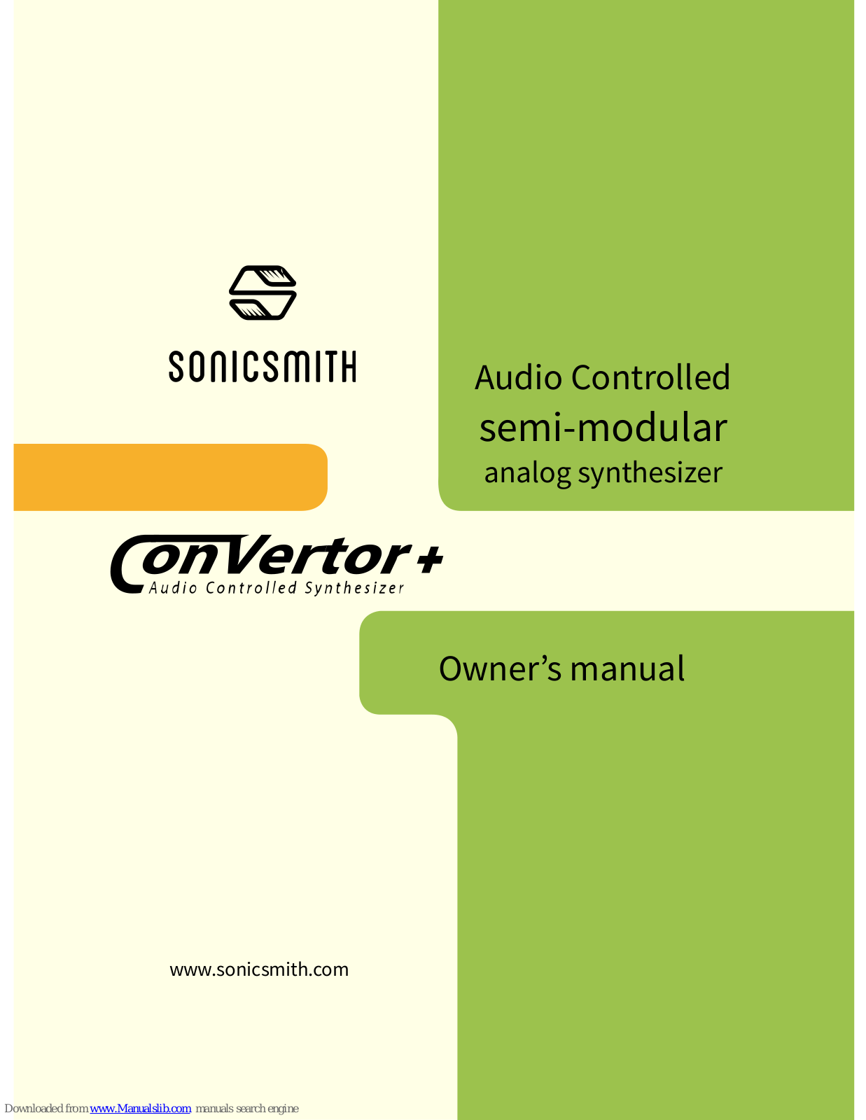 Sonicsmith ConVertor+ Owner's Manual - ManualMachine.com