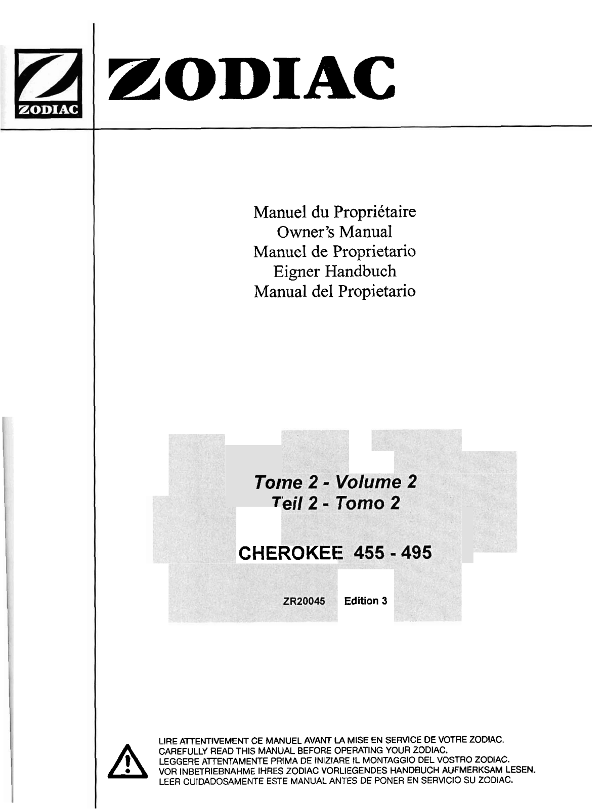 ZODIAC CHEROKEE 495 User Manual