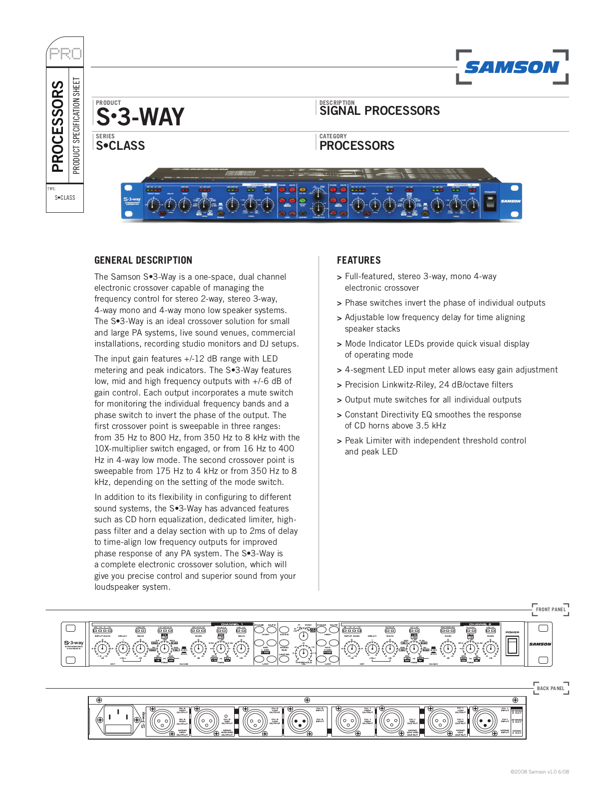 Samson S3-Way User Manual