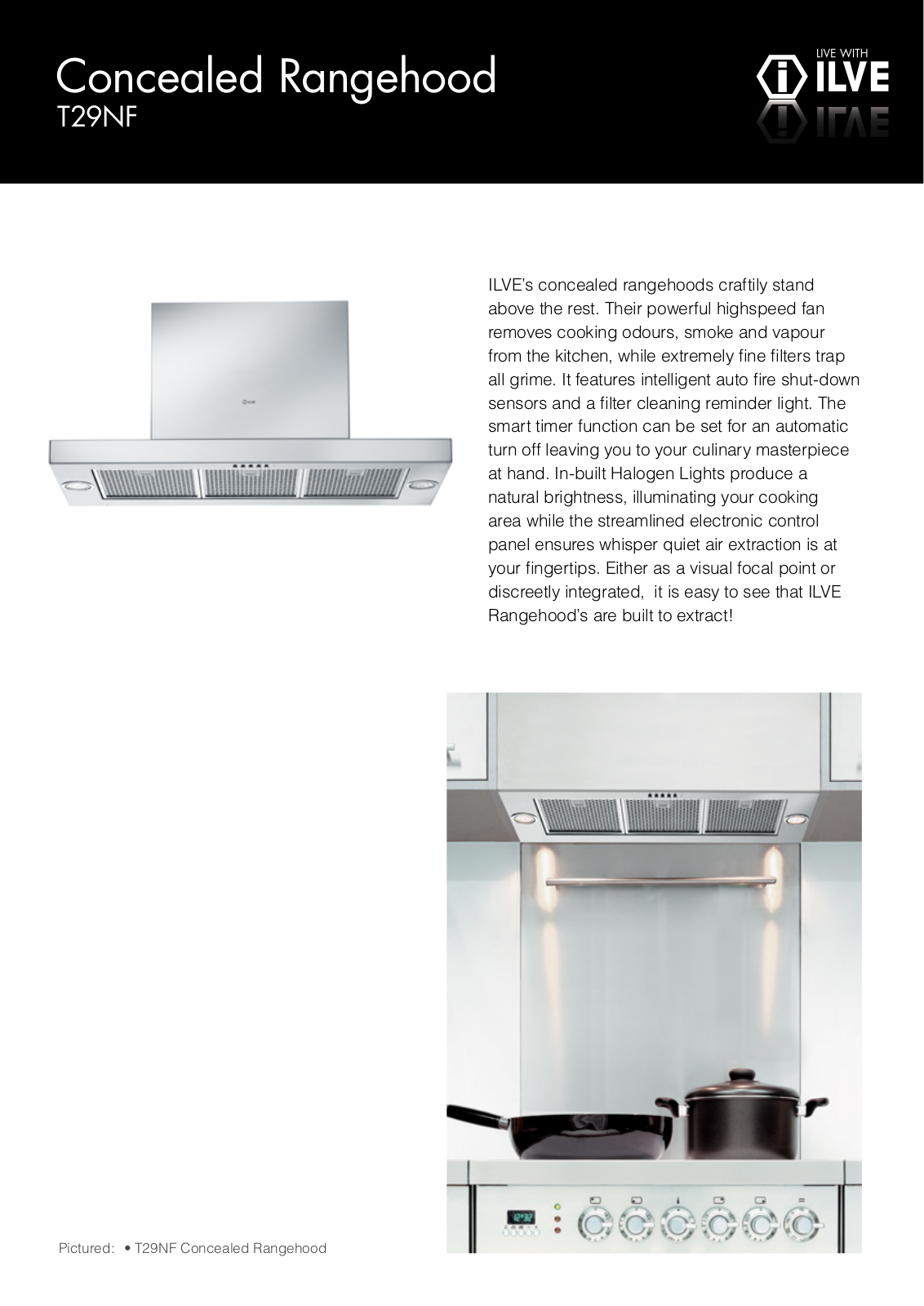 ILVE T29NF100, T29NF80 Product Sheet