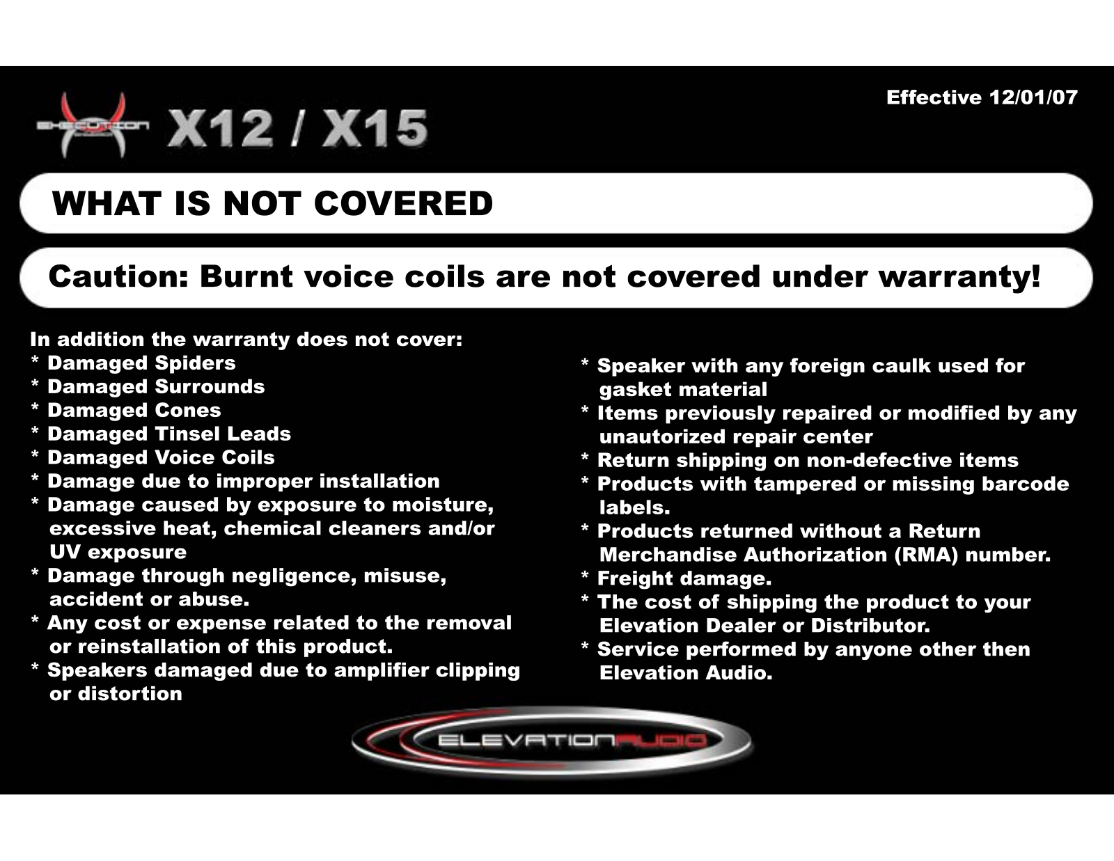 Elevation Audio X15, X12 User Manual