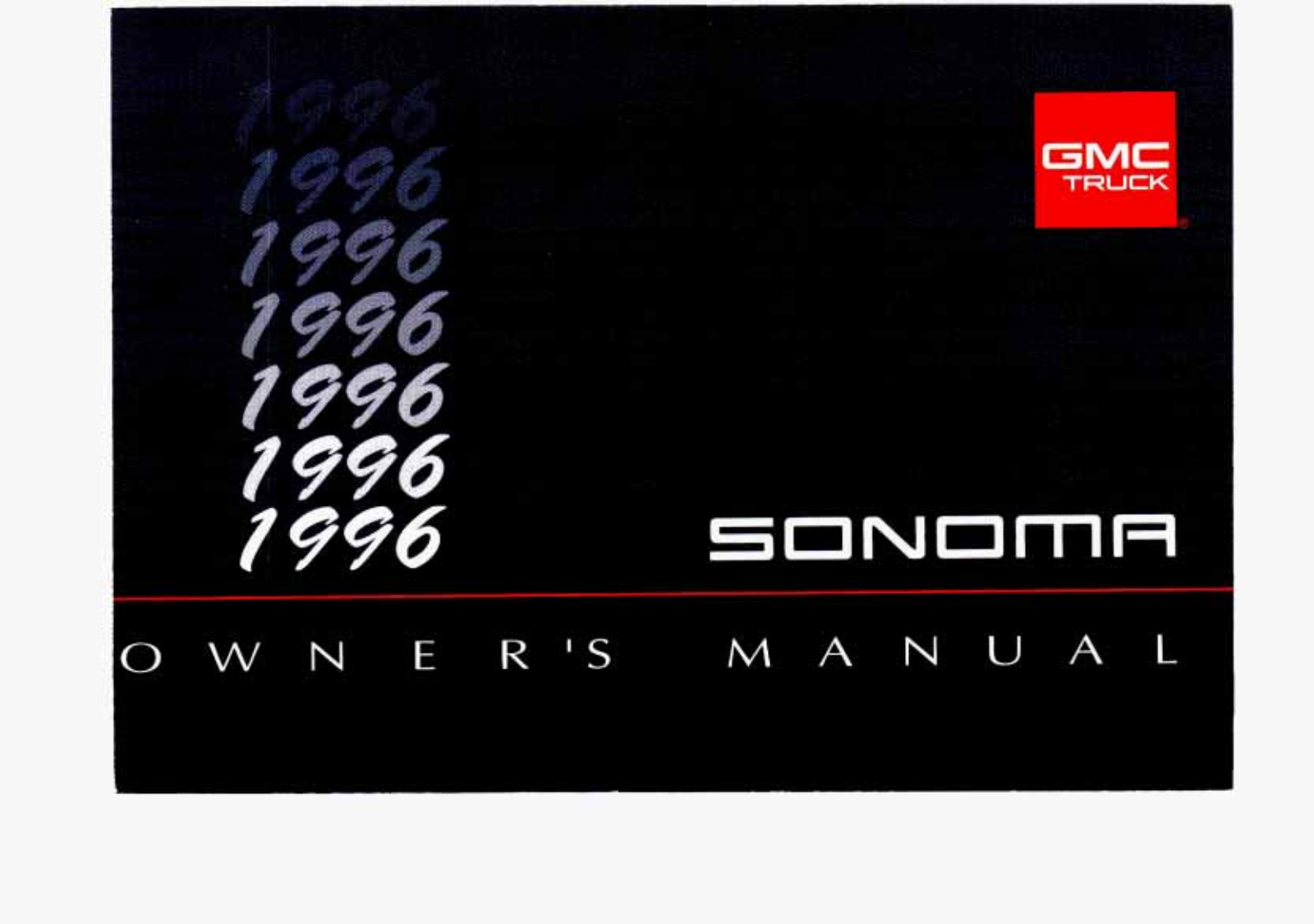 GMC SONOMA 1996 User Manual