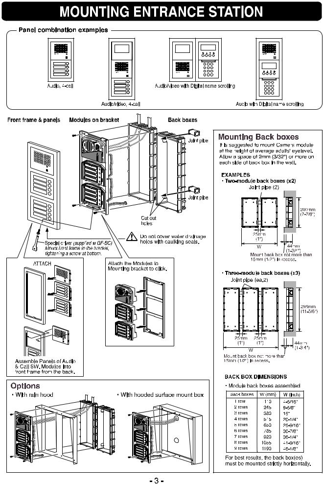 Aiphone GF-1MD, GF-VBC, GF-BC, GF-1D User Manual