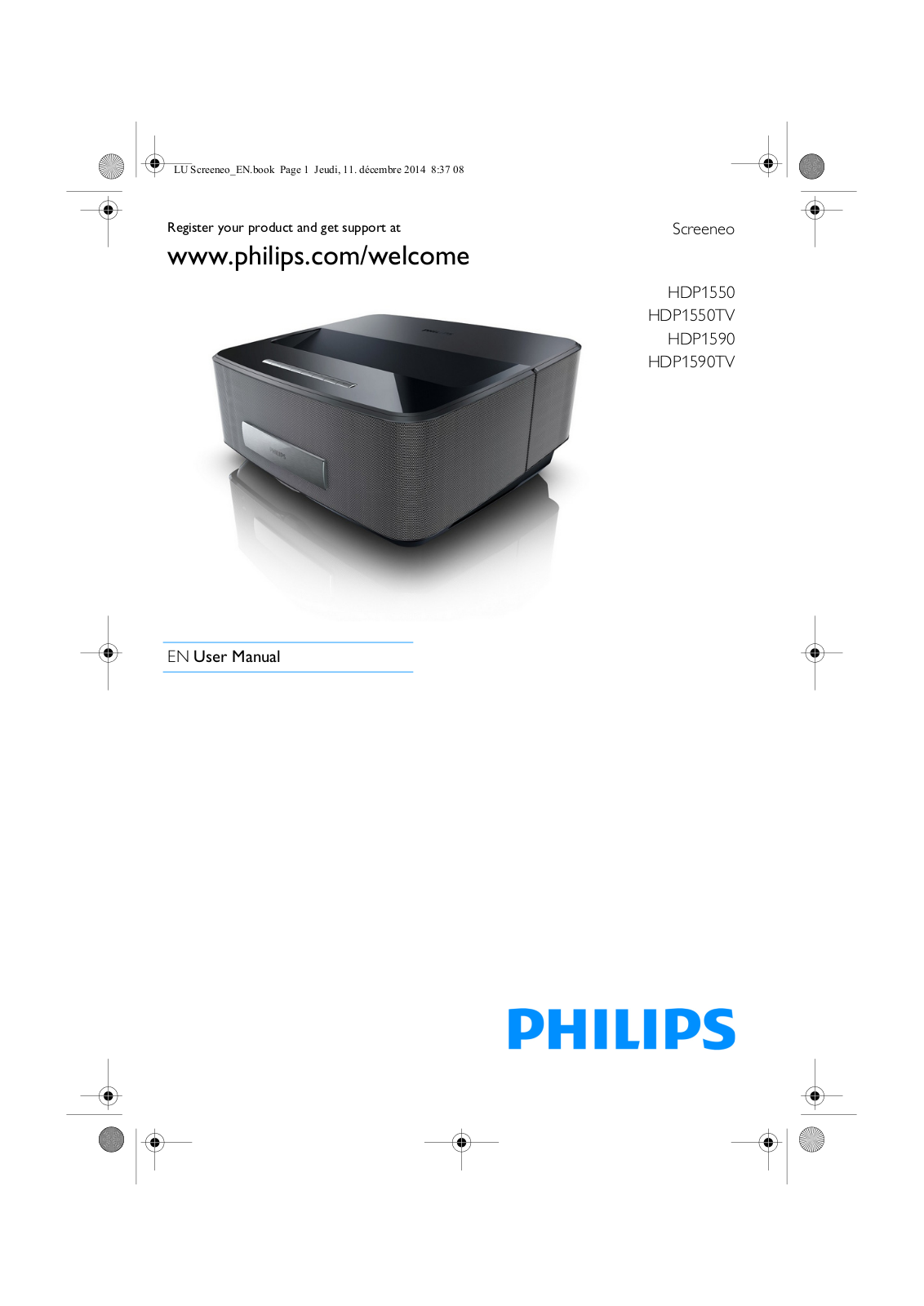 Philips HDP1550, HDP1550TV, HDP1590TV User Manual