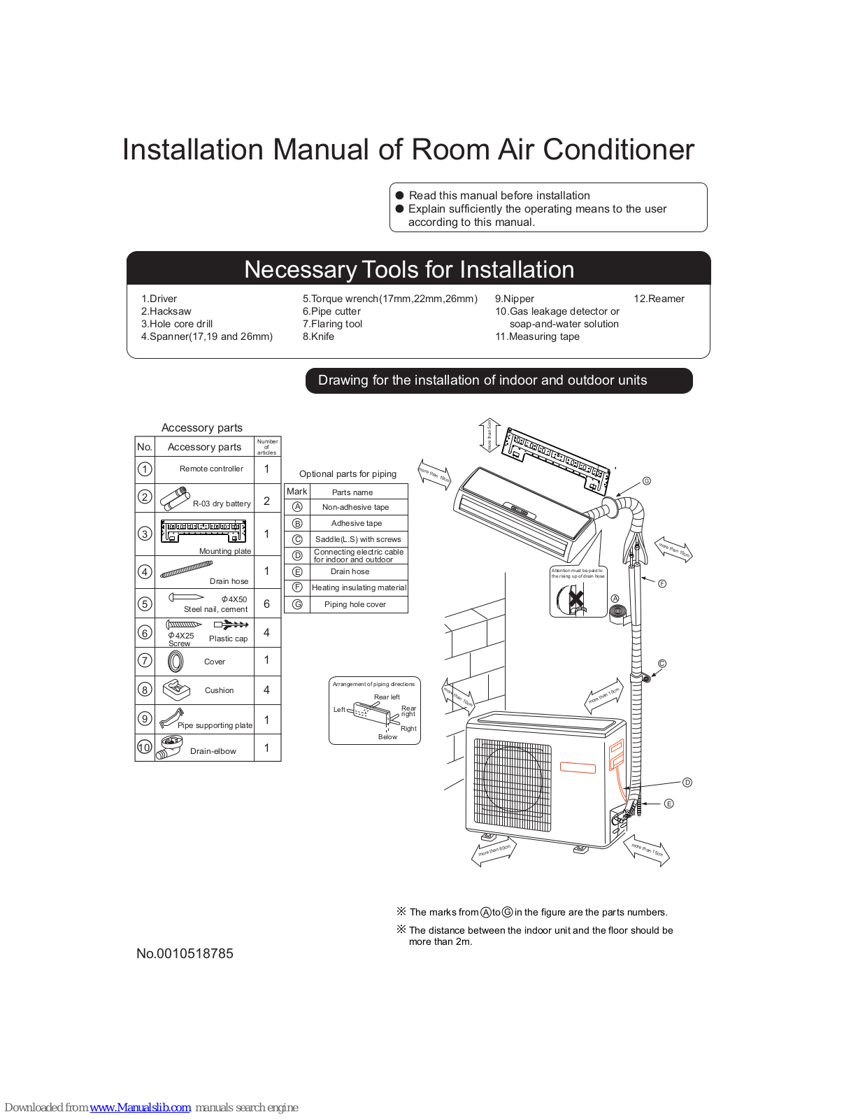 Haier HSU-24HEA13(T3), PAS24L03-N(T3), HSU-24LEA13(T3), HSU-32LEA13-W, AMS30H03-N(T3) Installation Manual