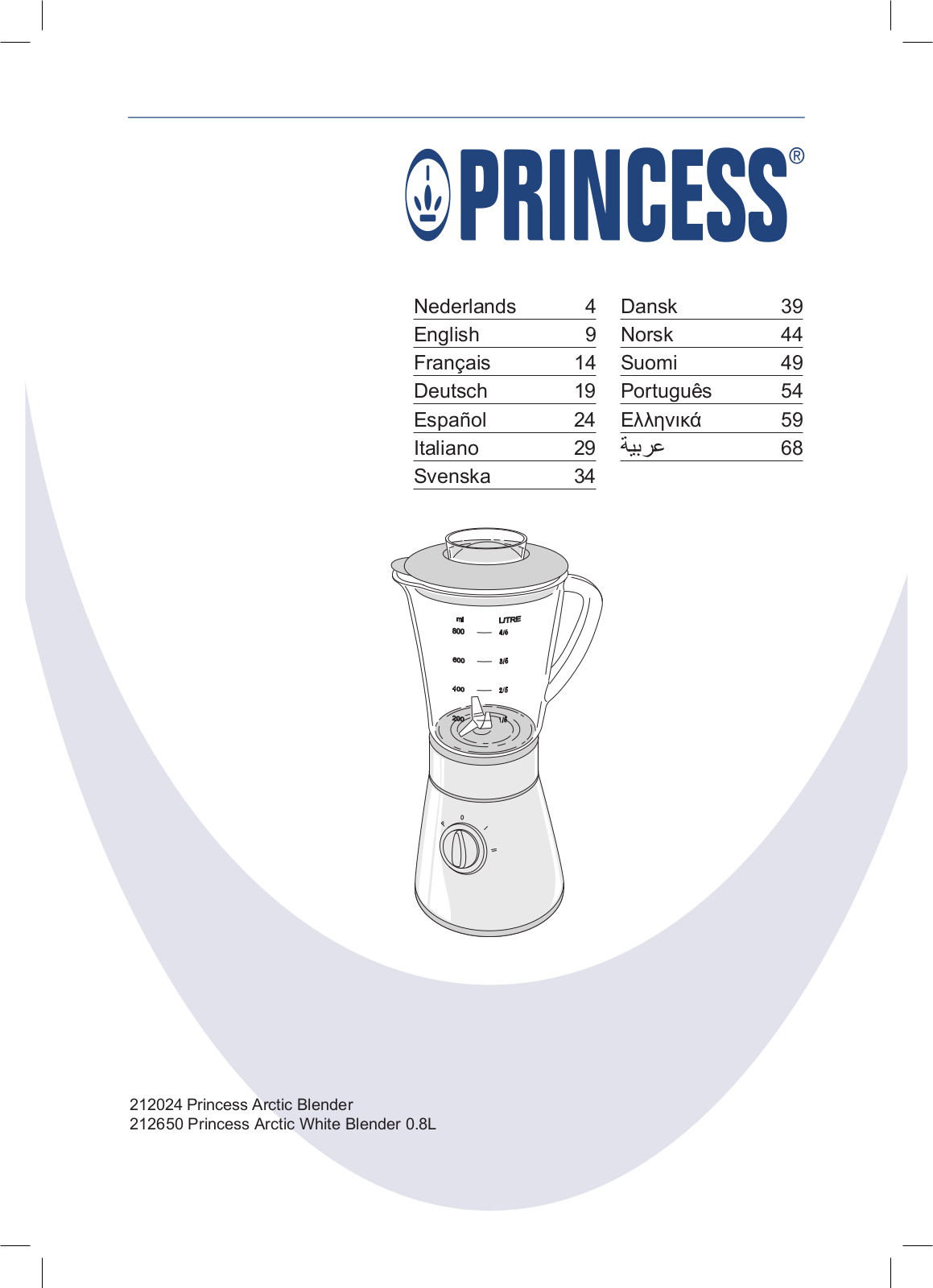 Princess 212024 Arctic, 212650 Arctic White User Manual