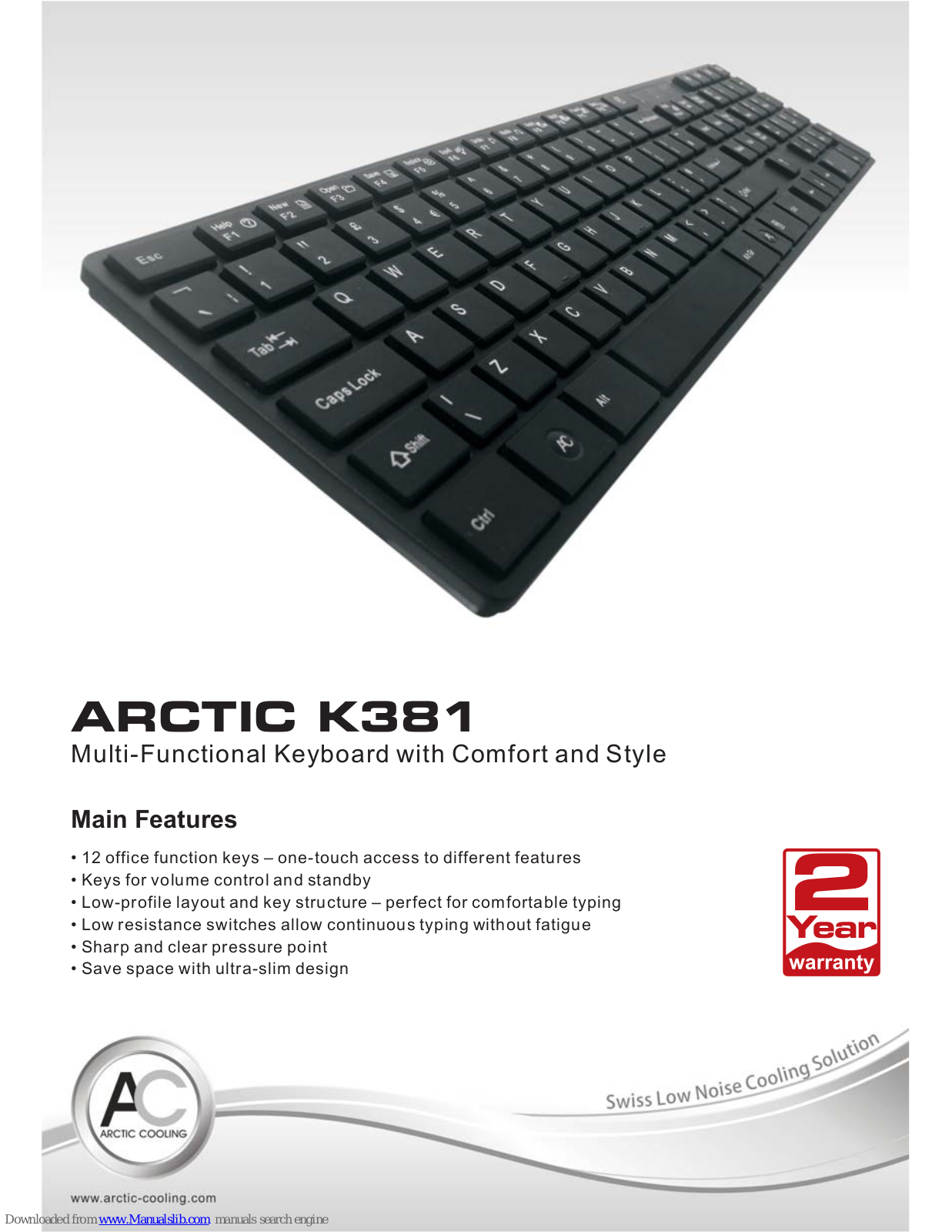 Arctic K381 Datasheet - ManualMachine.com