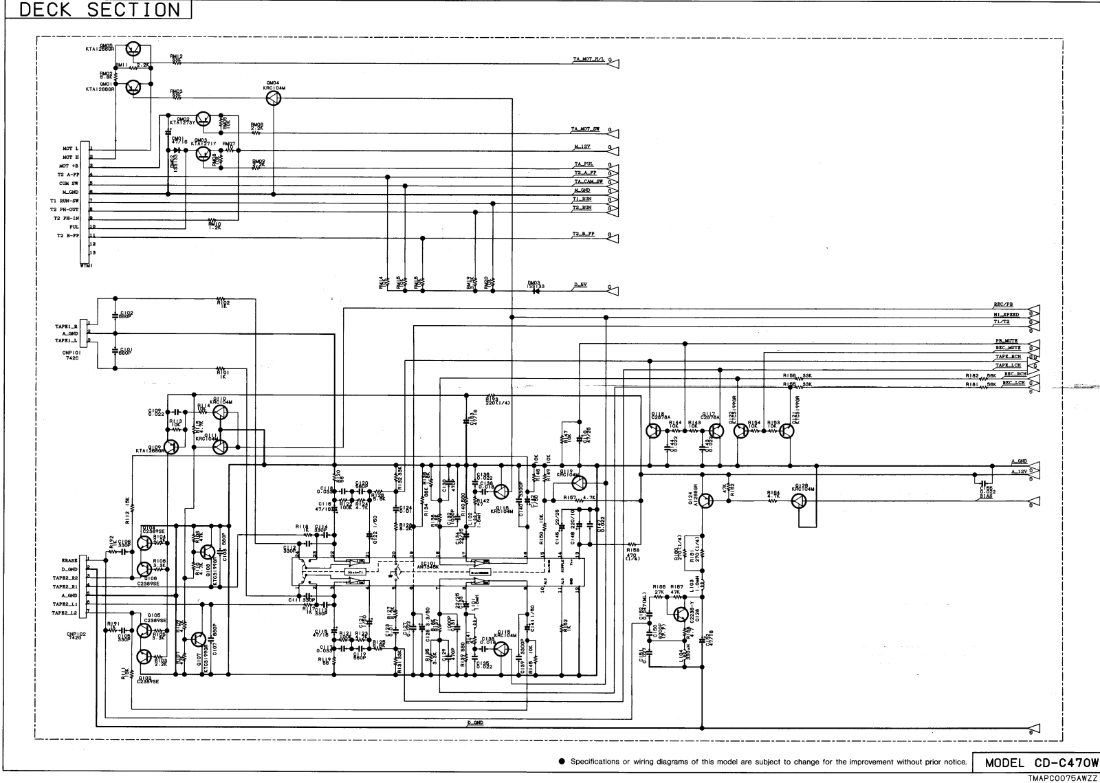 SHARP CD-C470W Schematics