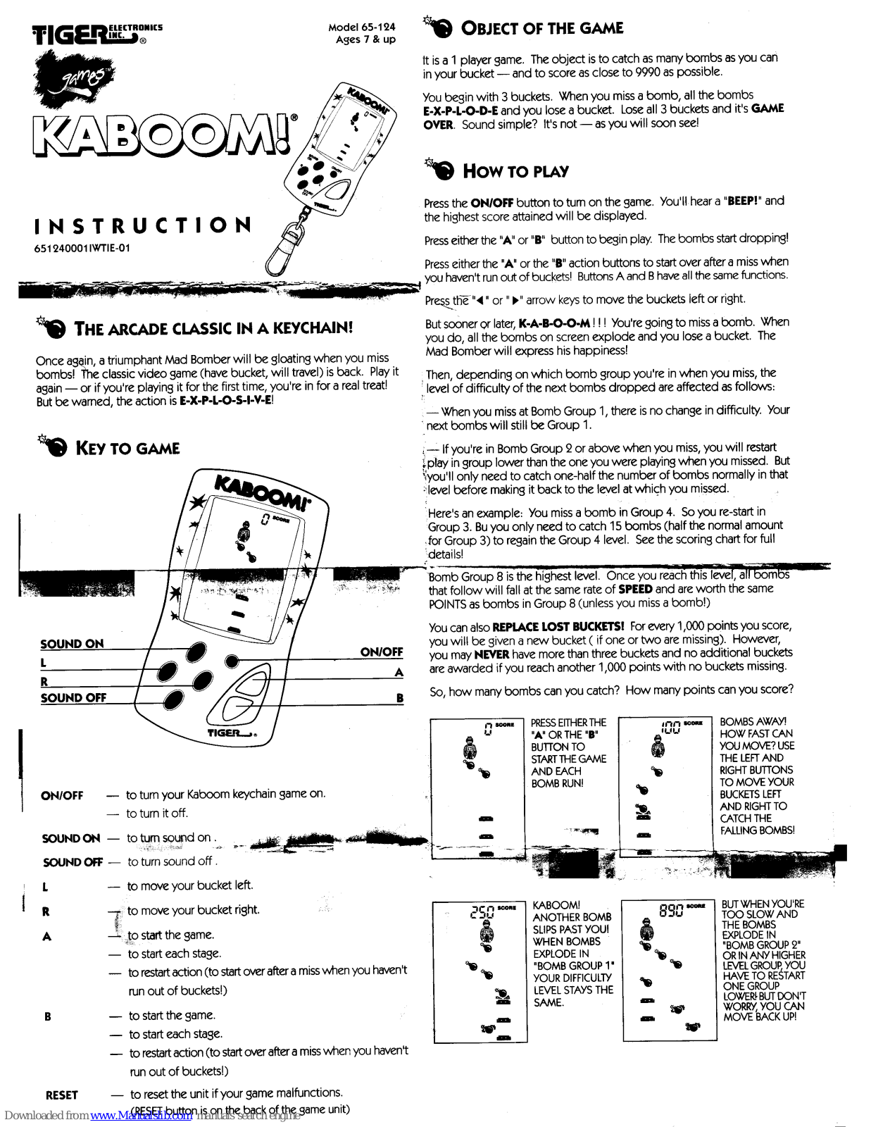 Tiger Kaboom 65-194 Instruction Manual