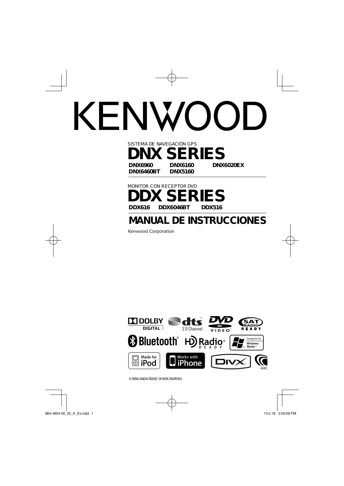 Kenwood DDX6046BT, DNX6460BT, DNX6020EX User Manual