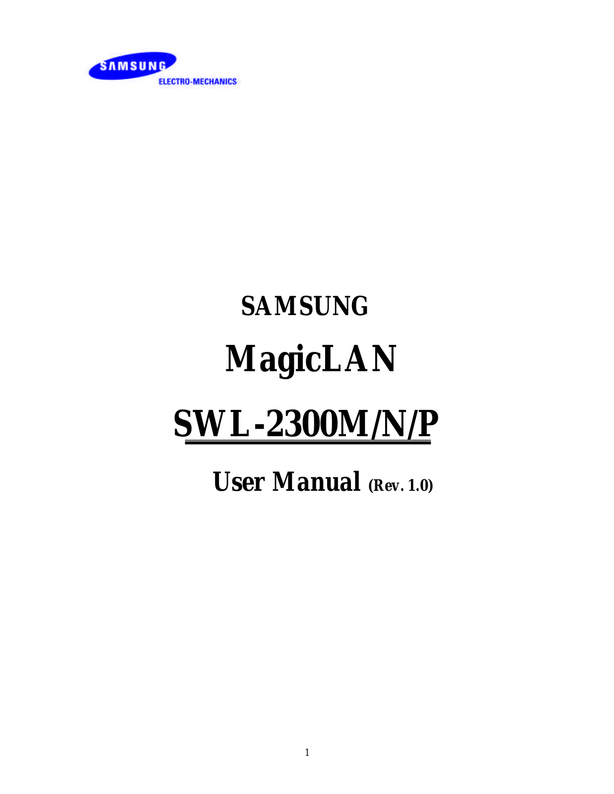 Samsung Electro Mechanics SWL 2300P User Manual