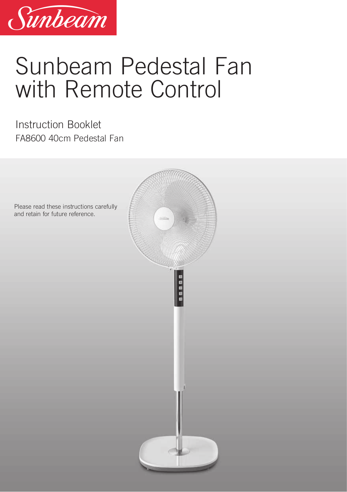 Sunbeam FA8600 User Manual