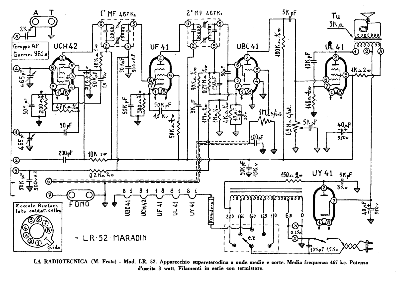 La Radiotecnica lr52 schematic