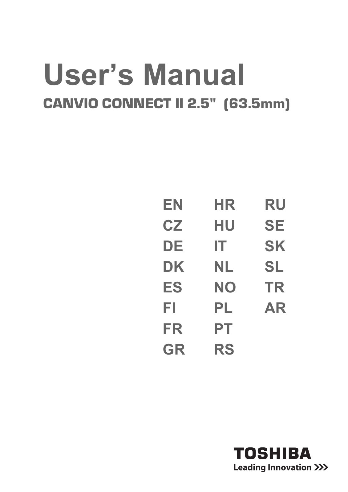 Toshiba CANVIO CONNECT II 2.5, CANVIO BASICS series User Manual