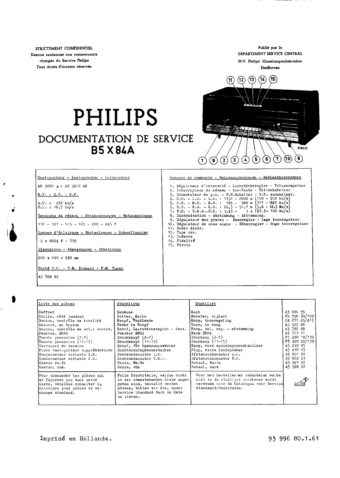 Philips B-5-X-84-A Service Manual