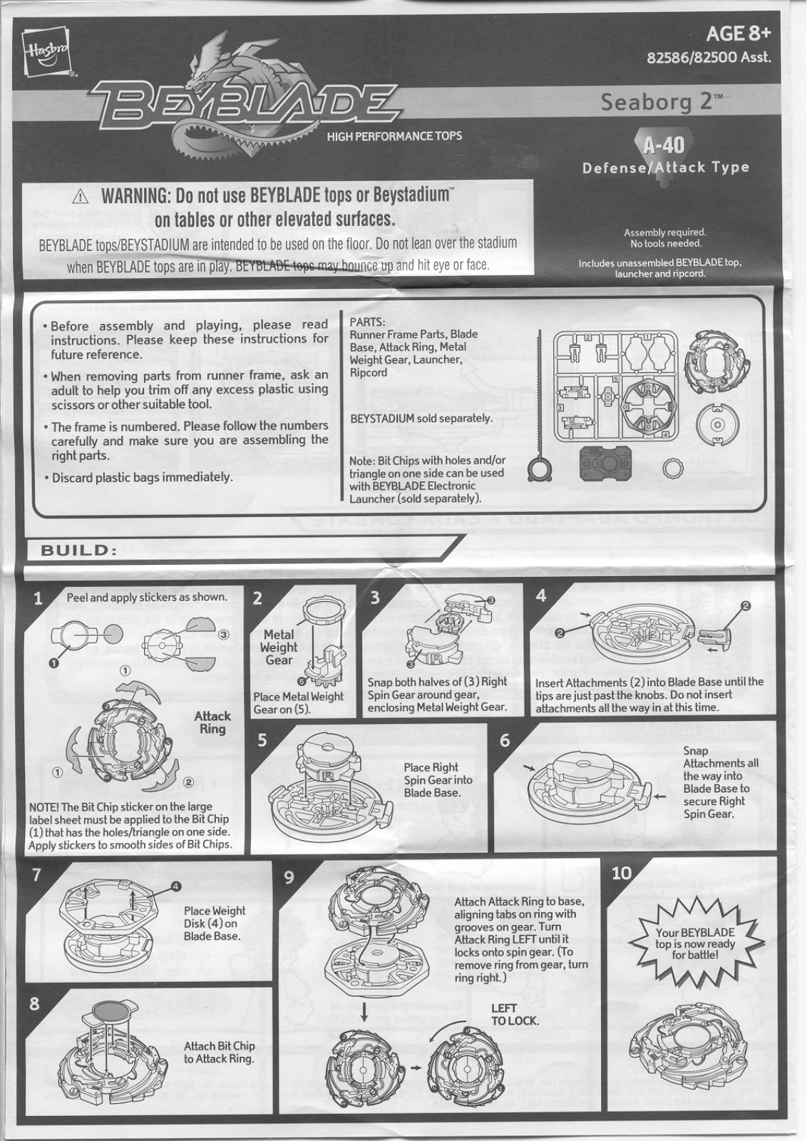 HASBRO Beyblade Seaborg 2 User Manual