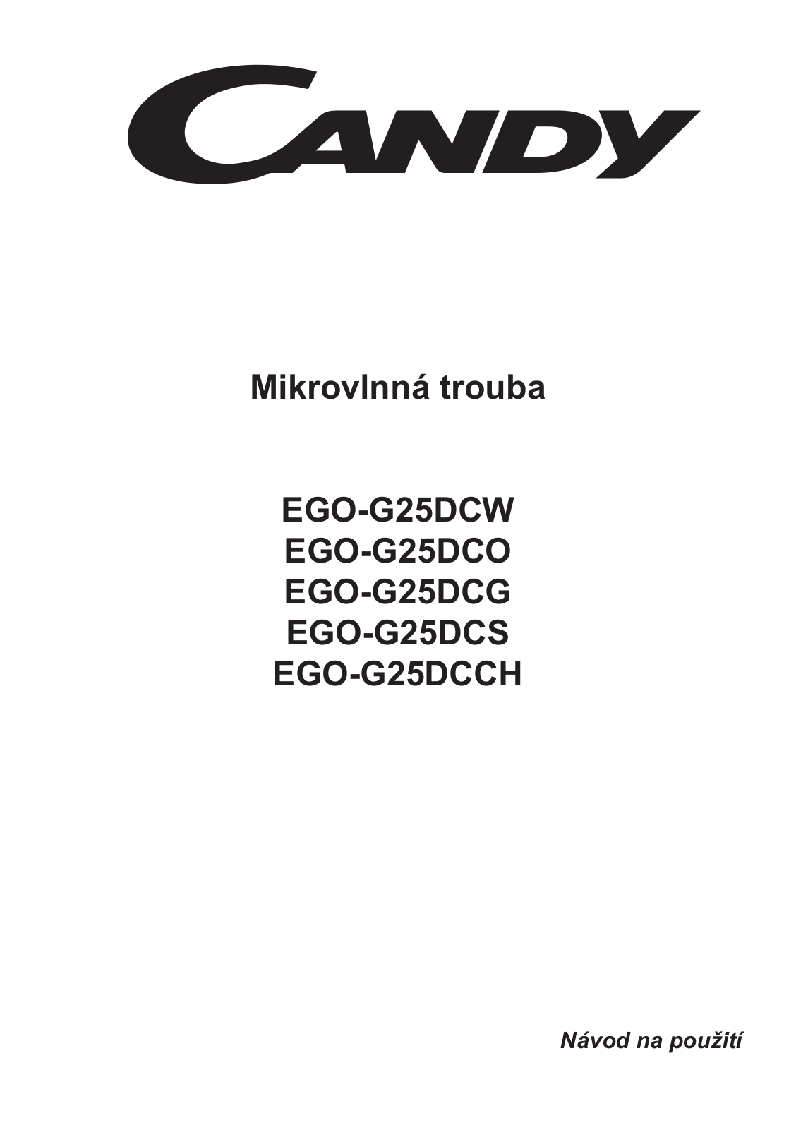 Candy EGO-G 25D CS User Manual