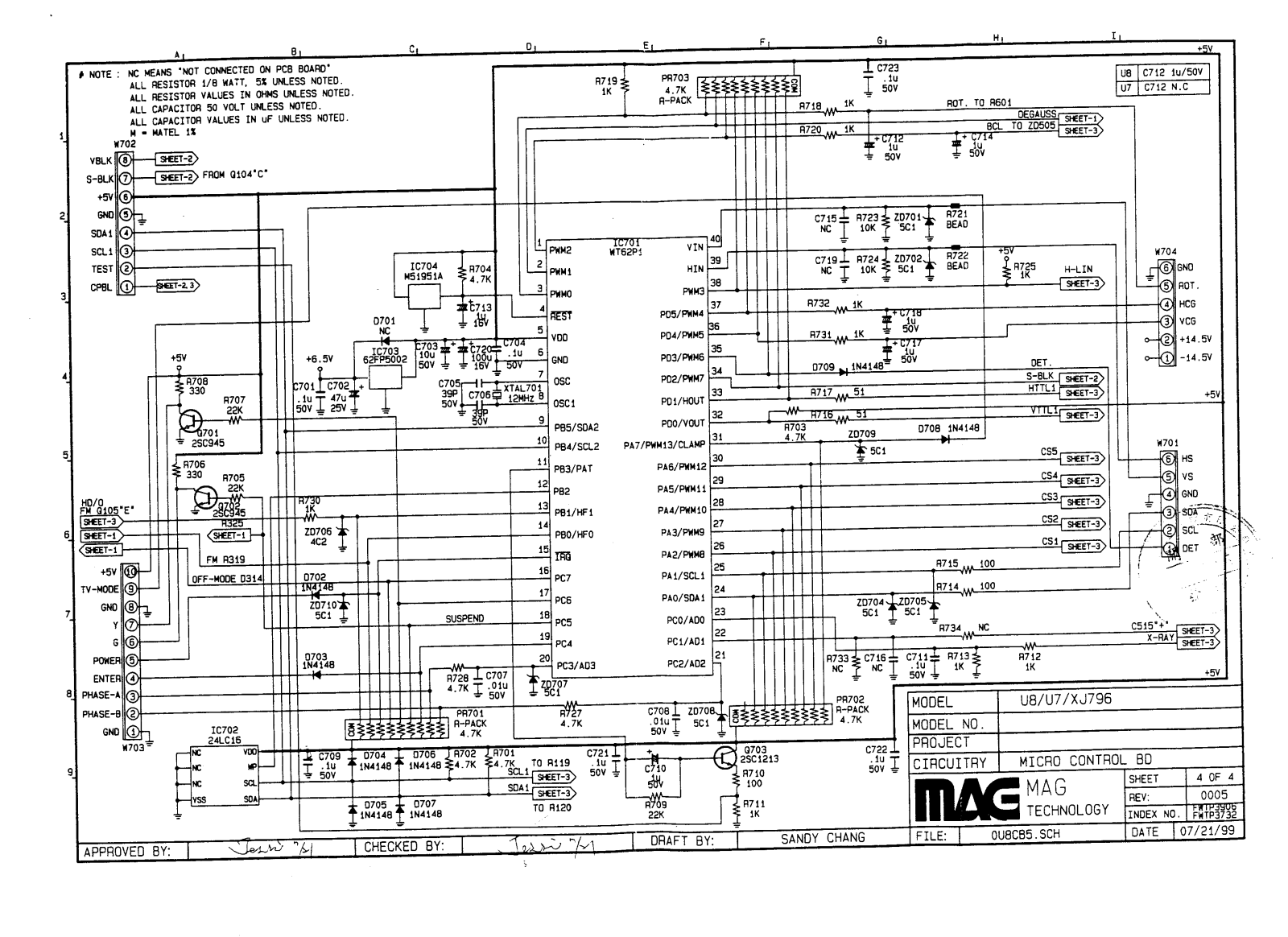 MAG IAWU5013 XJ796 Schematic