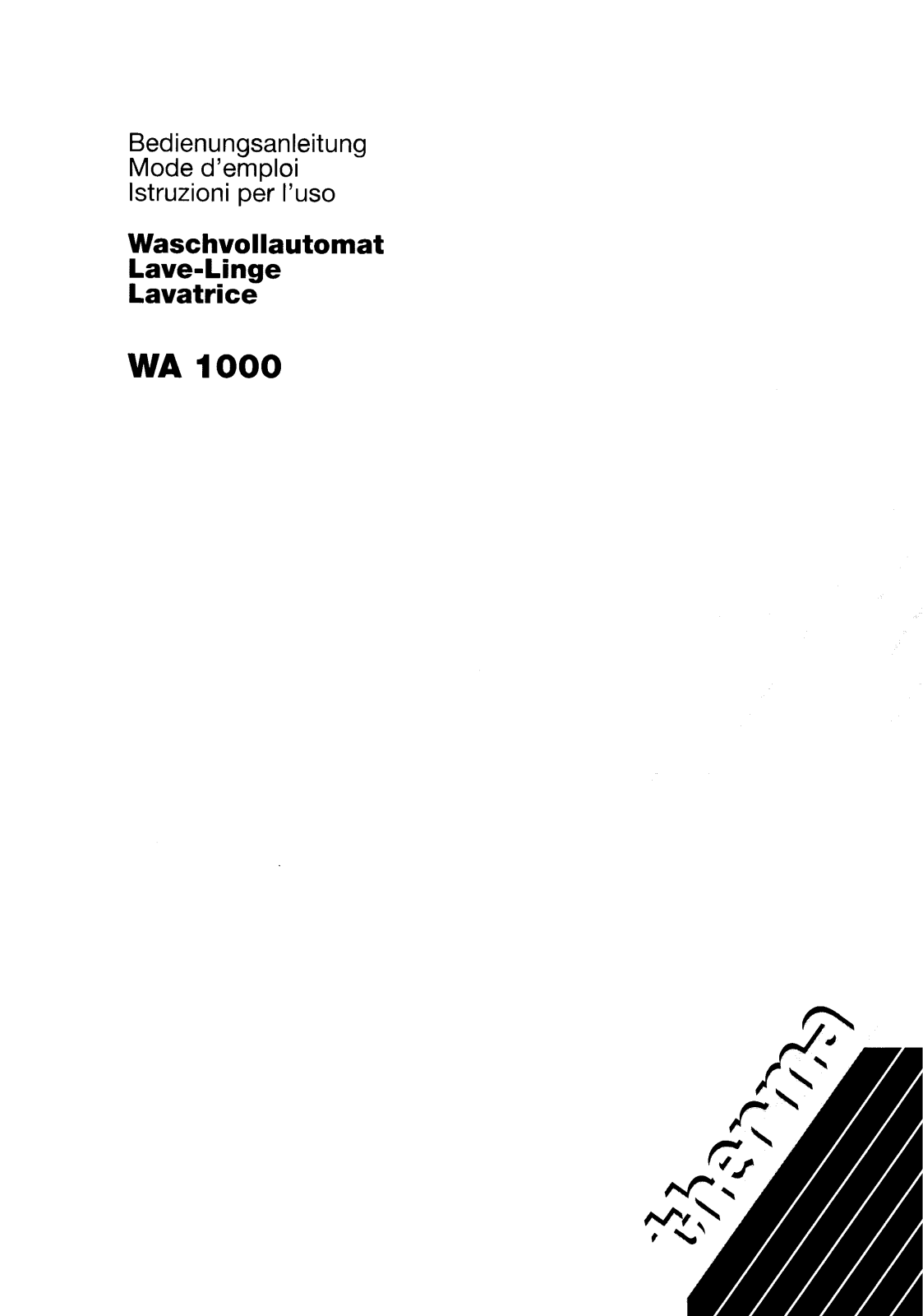 Therma WA1000 User Manual