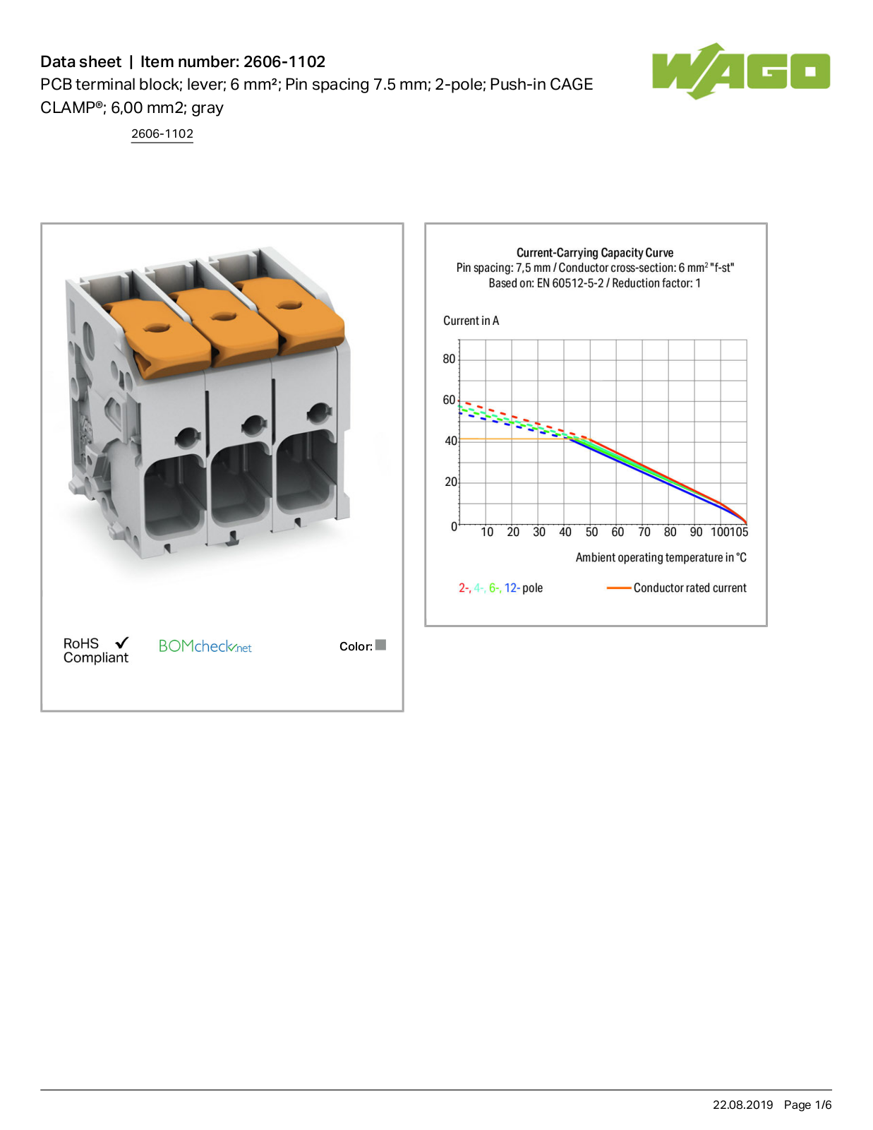 Wago 2606-1102 Data Sheet