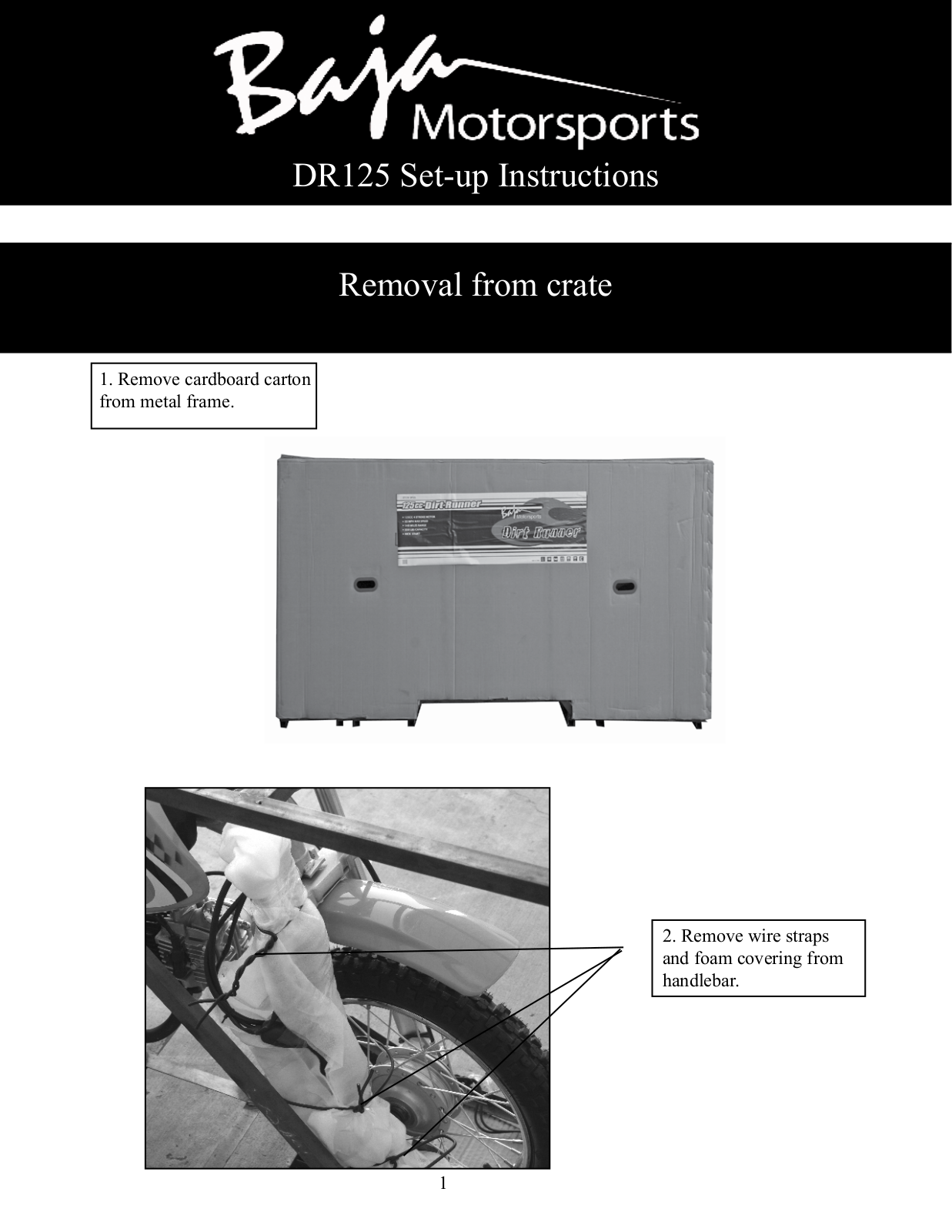 Baja Motorsports DR125 Assembly Guide