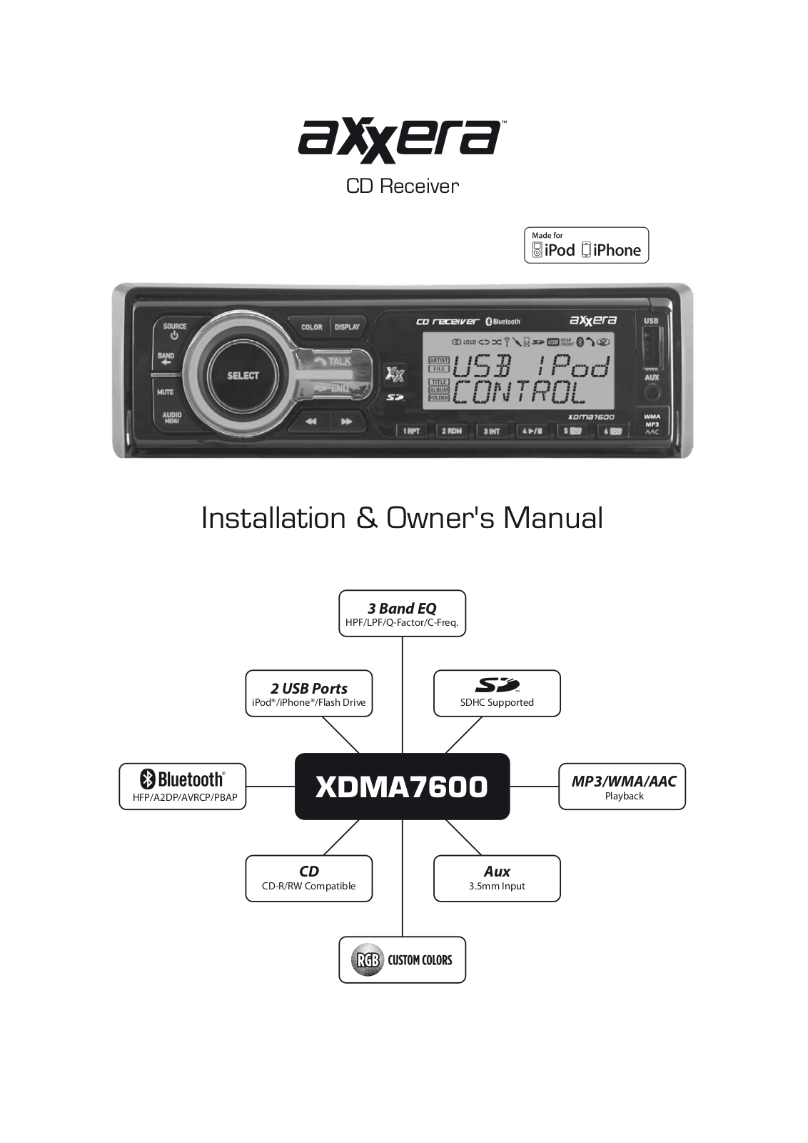 Dual AxxXDMA-7600 Owners Manual