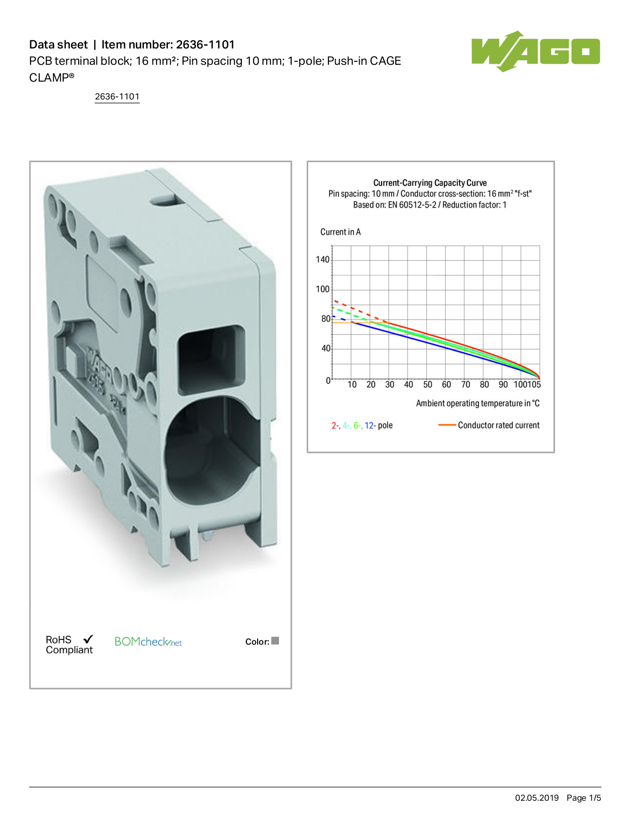 Wago 2636-1101 Data Sheet