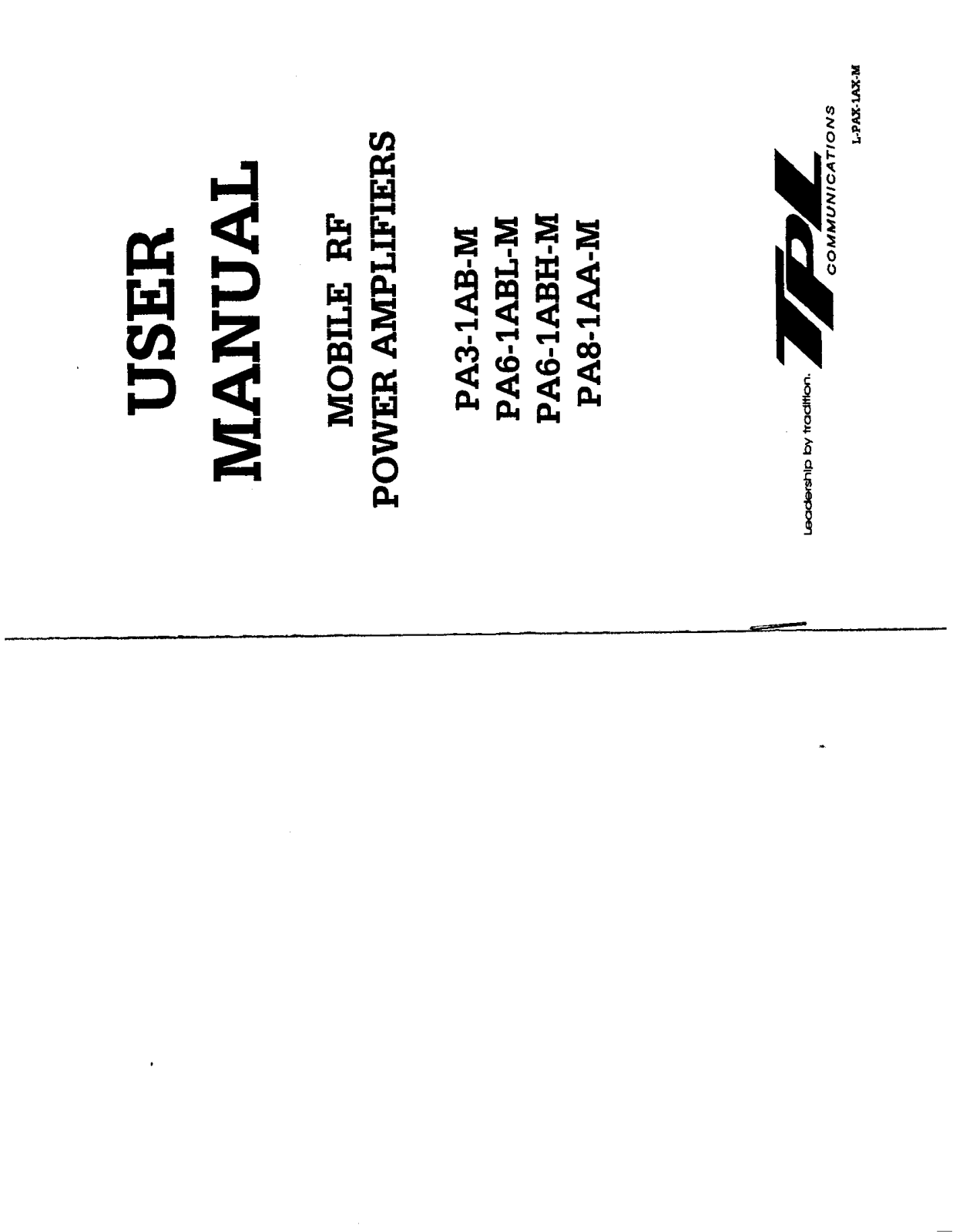 TPL Communications 3 1AB M User Manual